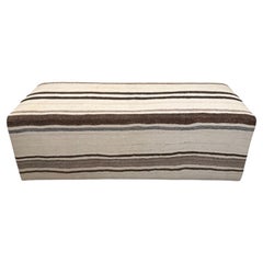 Vintage Striped Rug Ottoman