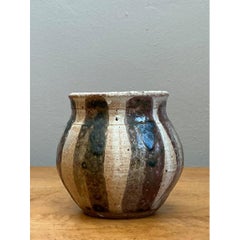 Vintage Striped Studio Pottery Vase