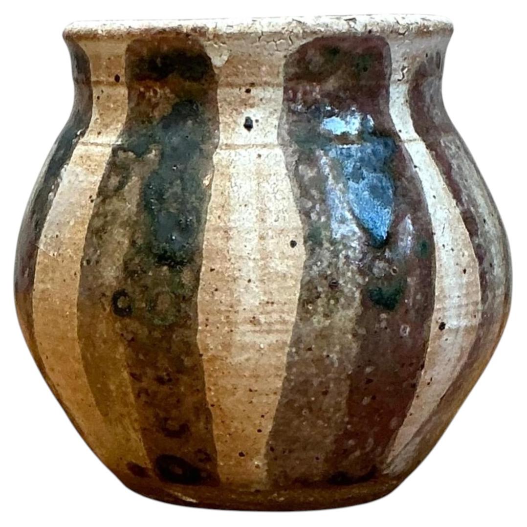 Vintage Striped Studio Pottery Vase
