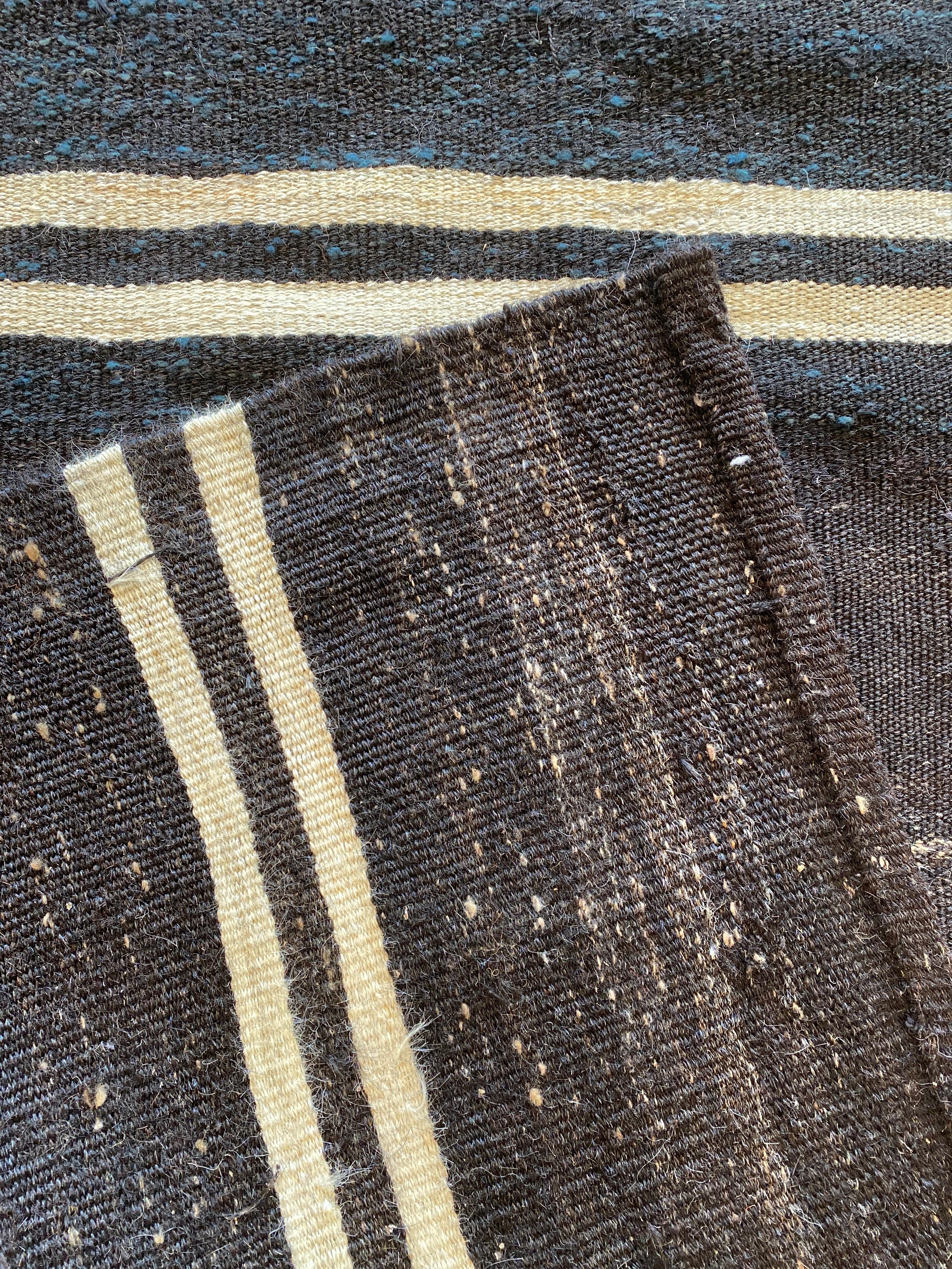 Wool Vintage Striped Turkish Kilim Rug