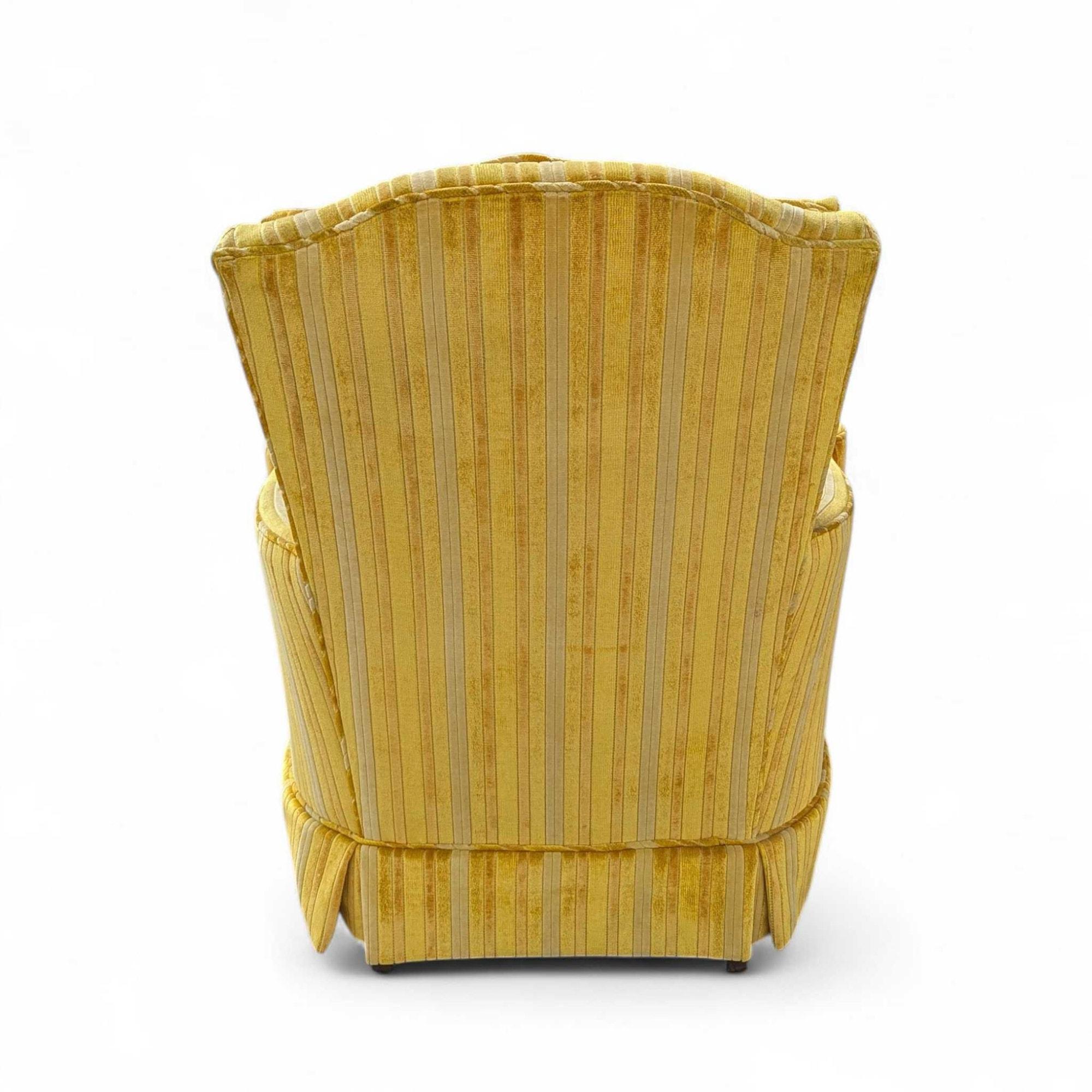 Vintage Striped Yellow Tufted Lounge Chair, Mid-Century Modern im Angebot 6