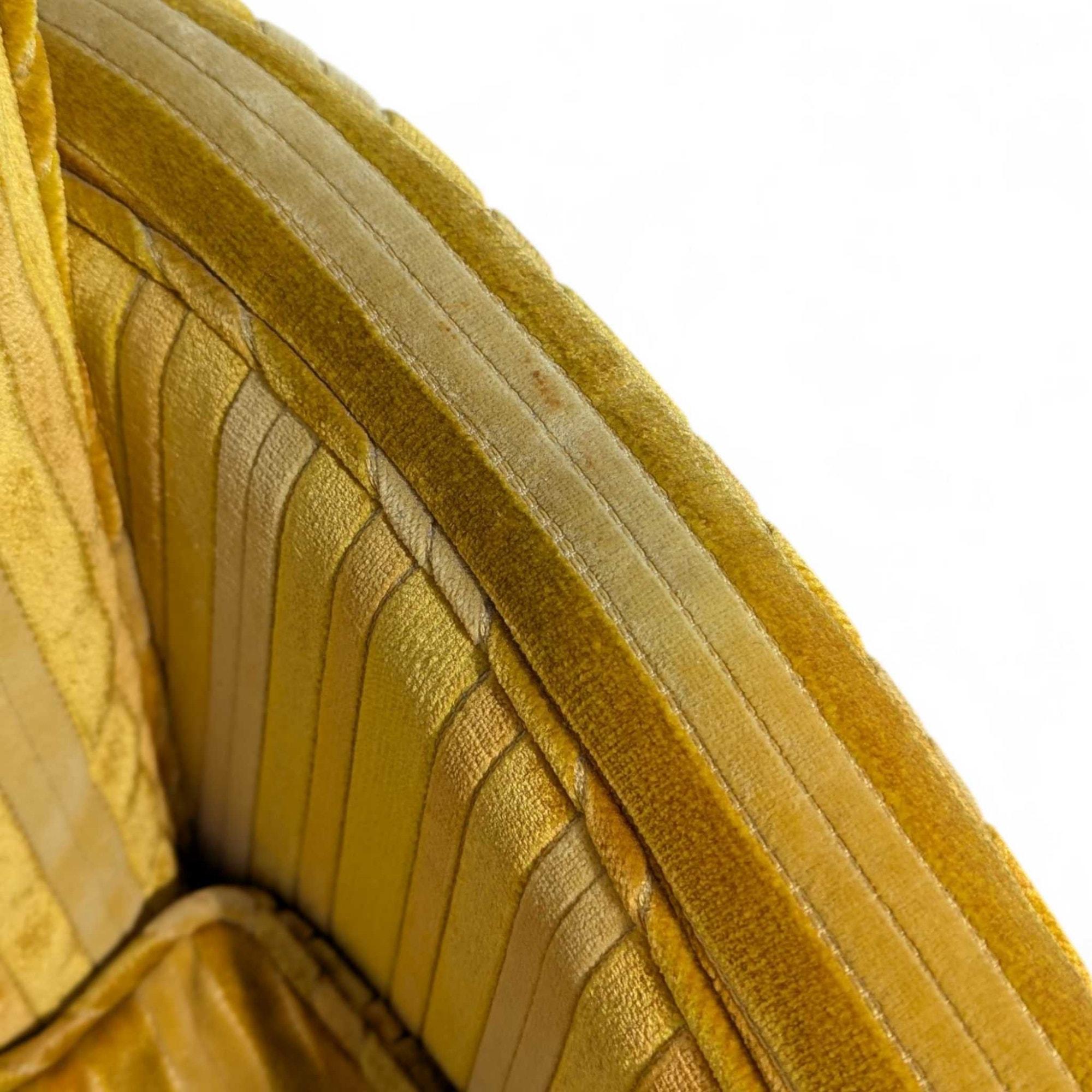 Vintage Striped Yellow Tufted Lounge Chair, Mid-Century Modern im Angebot 12