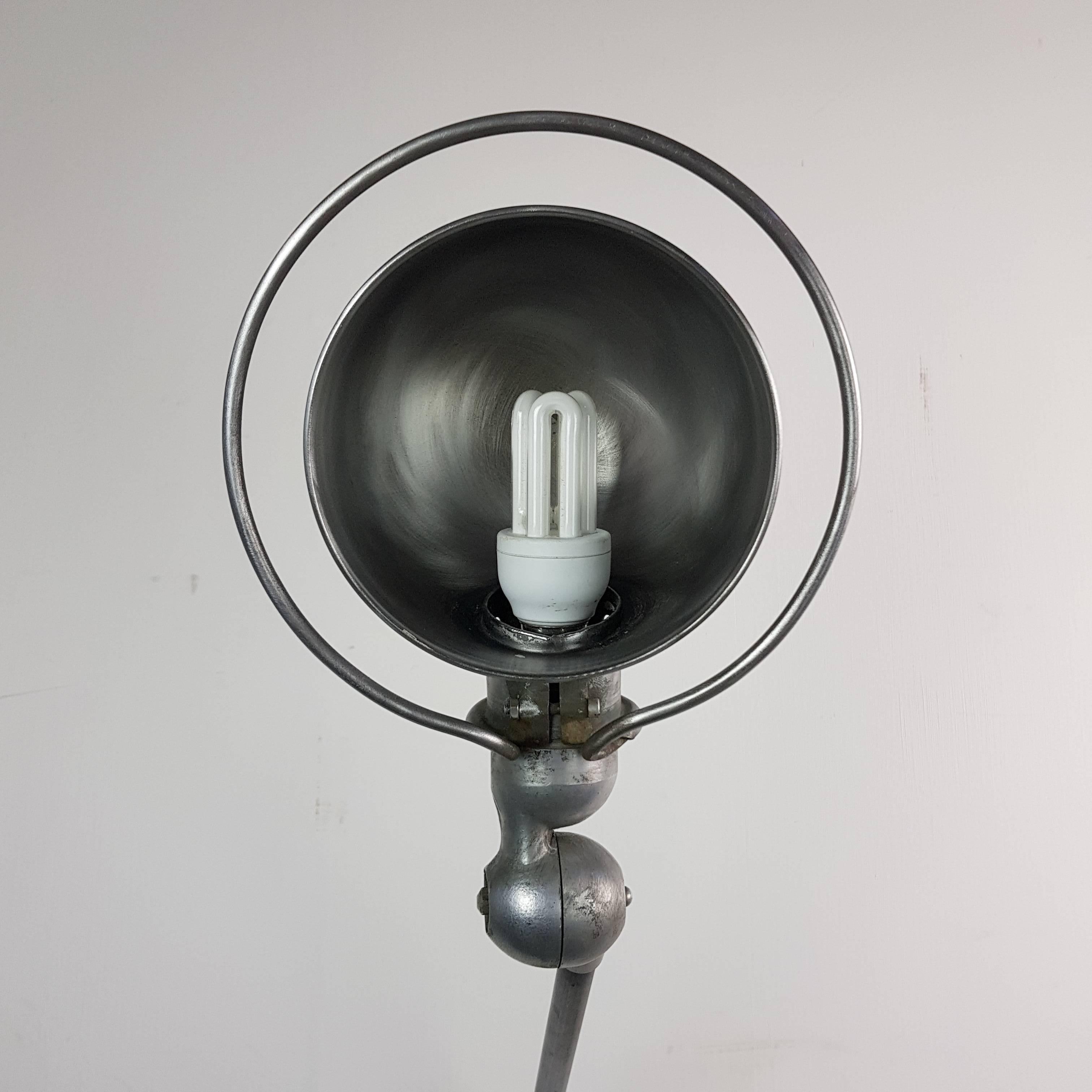 Vintage Stripped and Polished French Jielde Floor Lamp For Sale 5