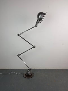 Vintage Stripped and Polished French Jielde Floor Lamp