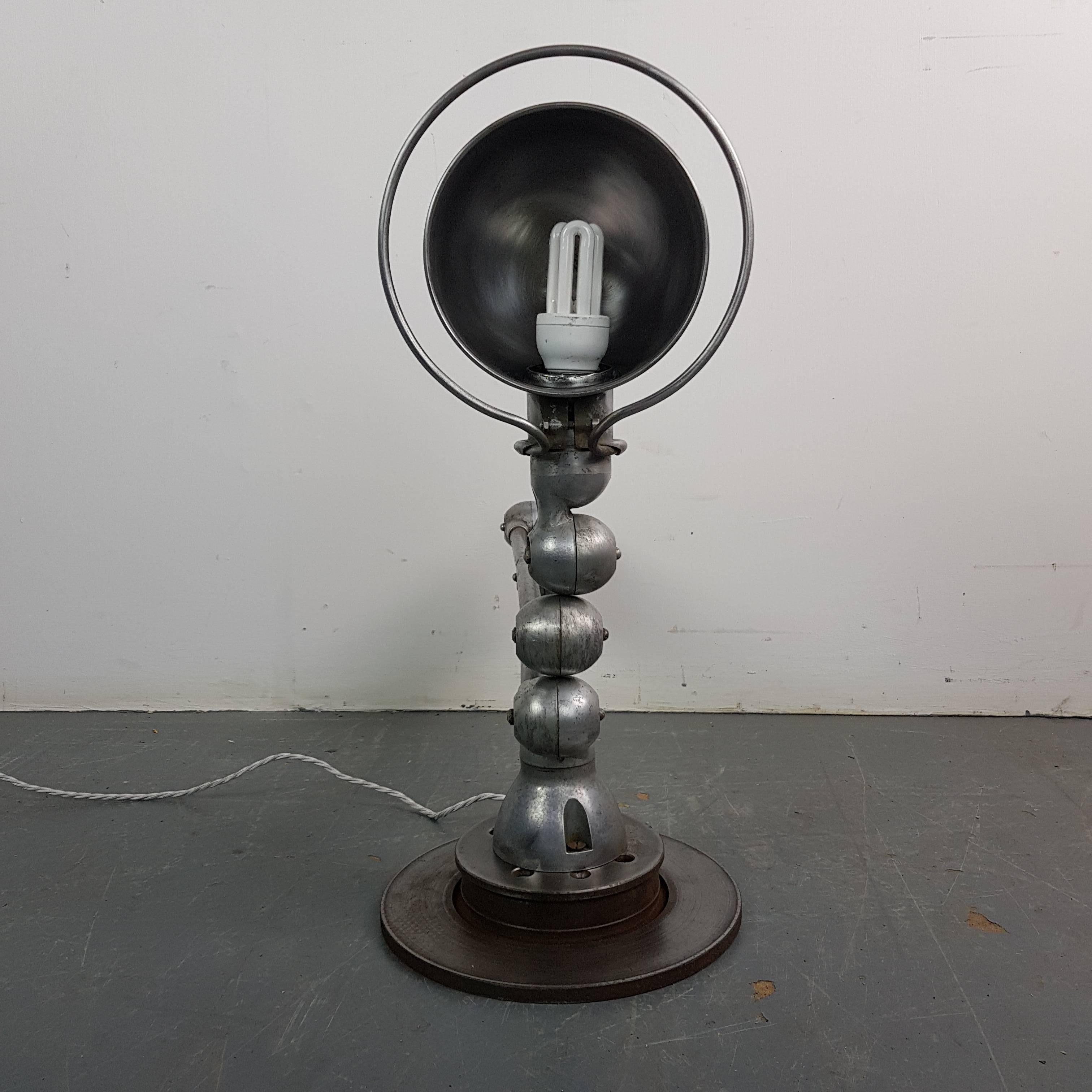 20th Century Vintage Stripped and Polished French Jielde Floor Lamp For Sale
