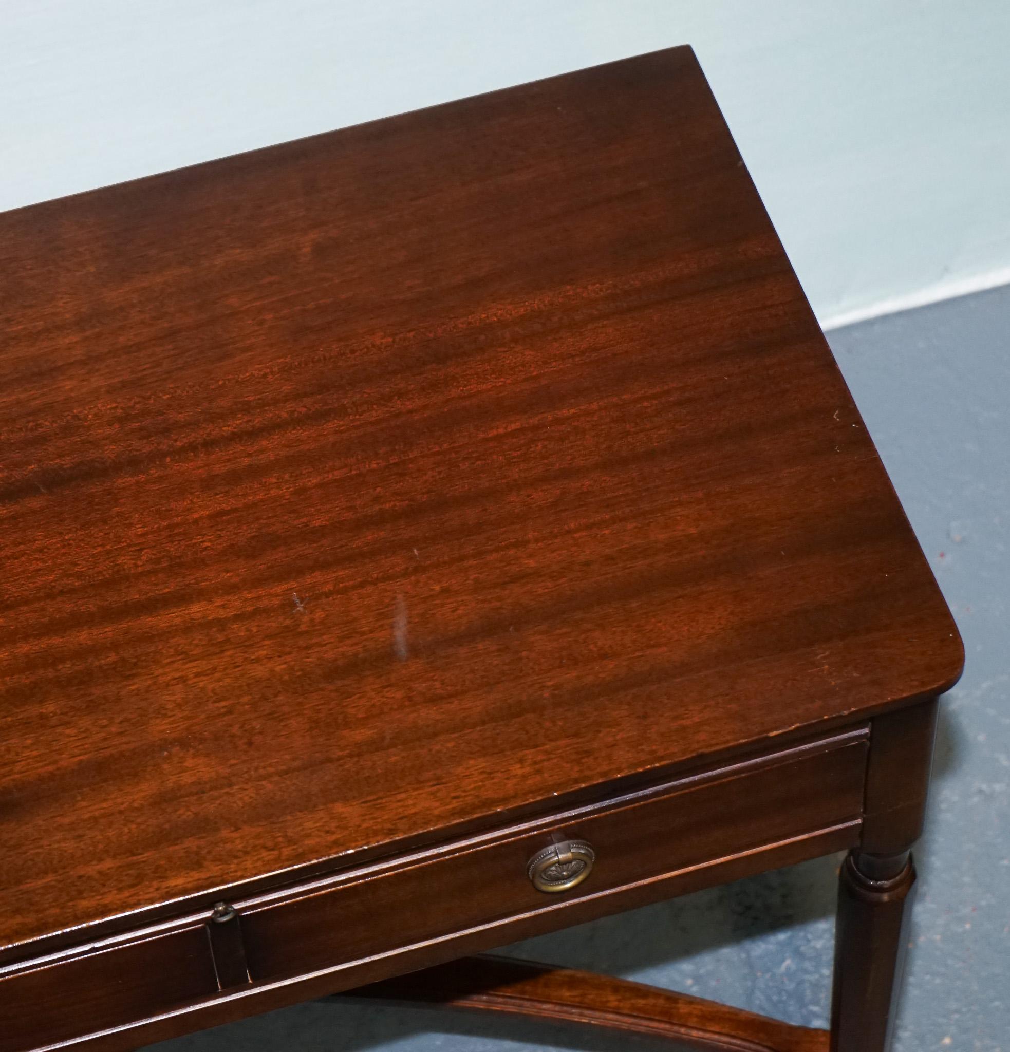 VINTAGE STRONGBOW GAME WRITING DESK WITH PULL OUT TRAY WITH LEATHER iNLAY For Sale 4
