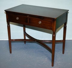 VINTAGE STRONGBOW GAME WRITING DESK WITH PULL OUT TRAY WITH LEATHER iNLAY
