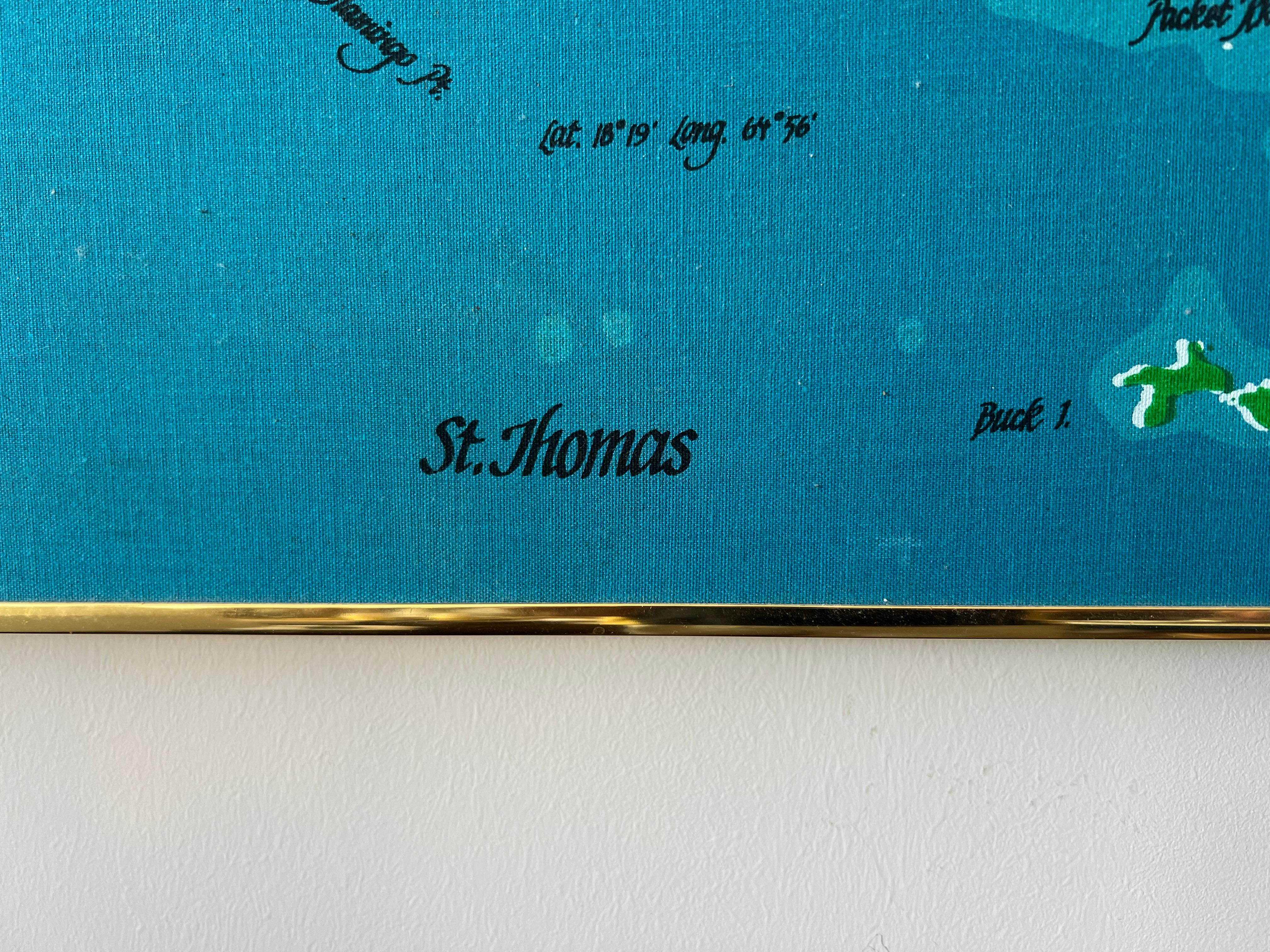 Vintage St.Thomas Karibischer Siebdruck auf Leinwand Ca' 1970er Jahre (Ende des 20. Jahrhunderts) im Angebot