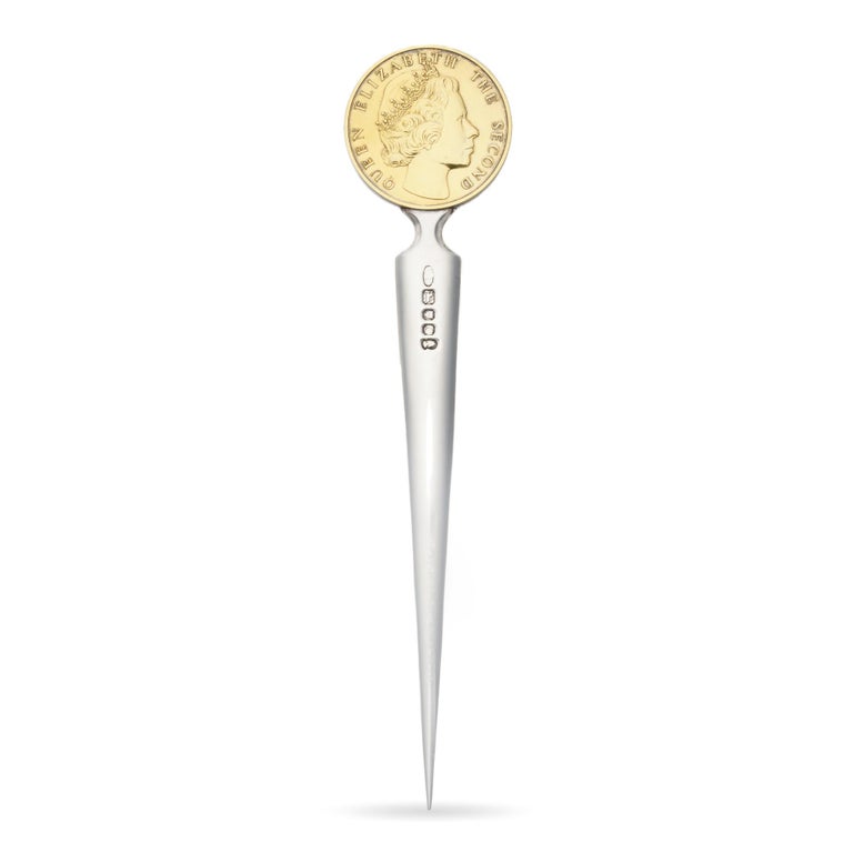 Vintage Stuart Devlin 925 Sterling Silver Commemorative Letter Opener