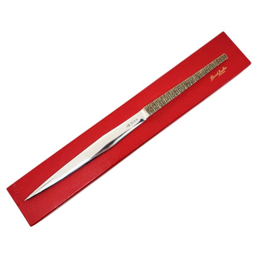Vintage Stuart Devlin Sterling Silver & Gilt Letter Opener in Box London 1979