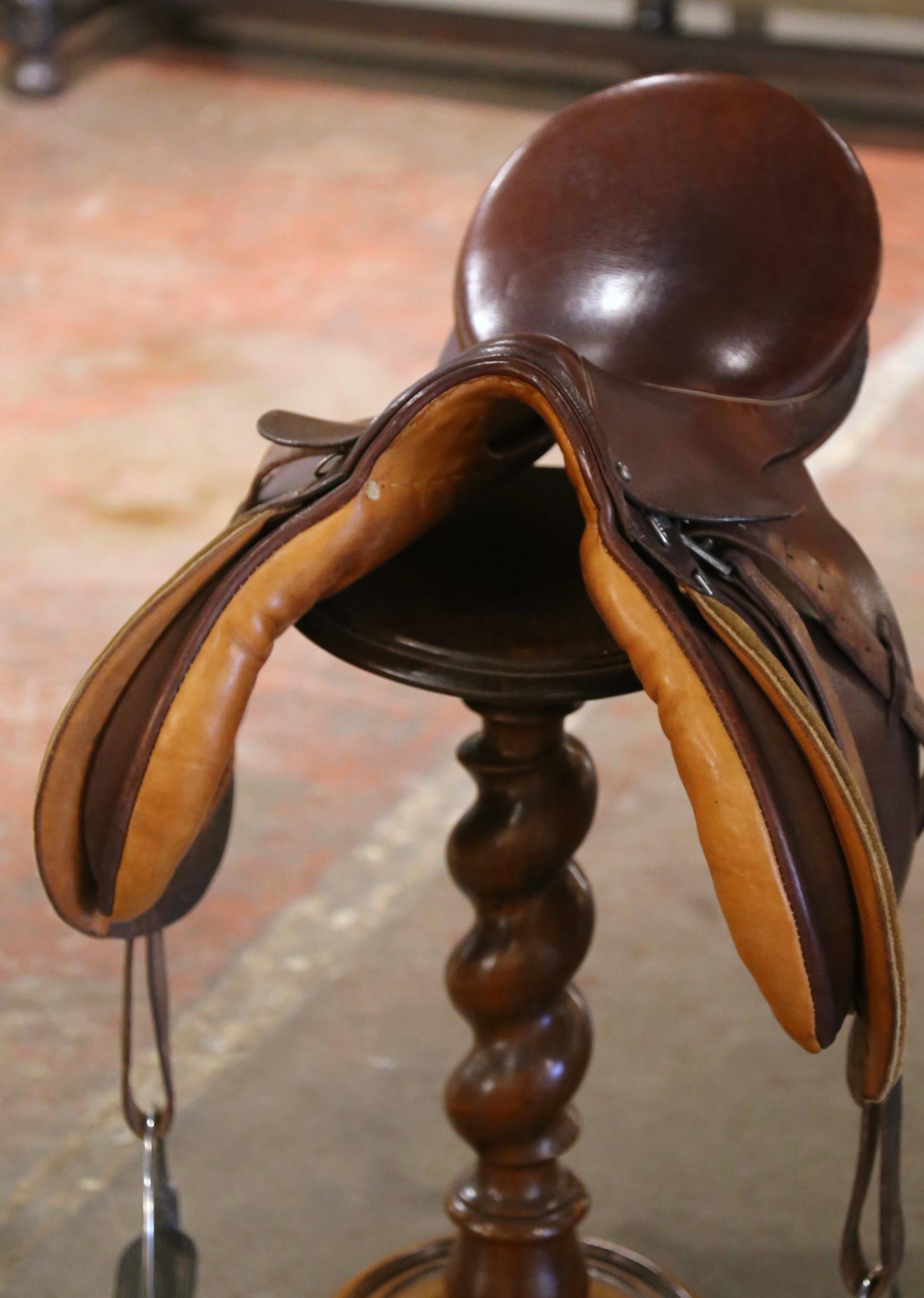 Vintage Stubben Siegfried Schweizer Brown Leder Pferdesattel (20. Jahrhundert) im Angebot