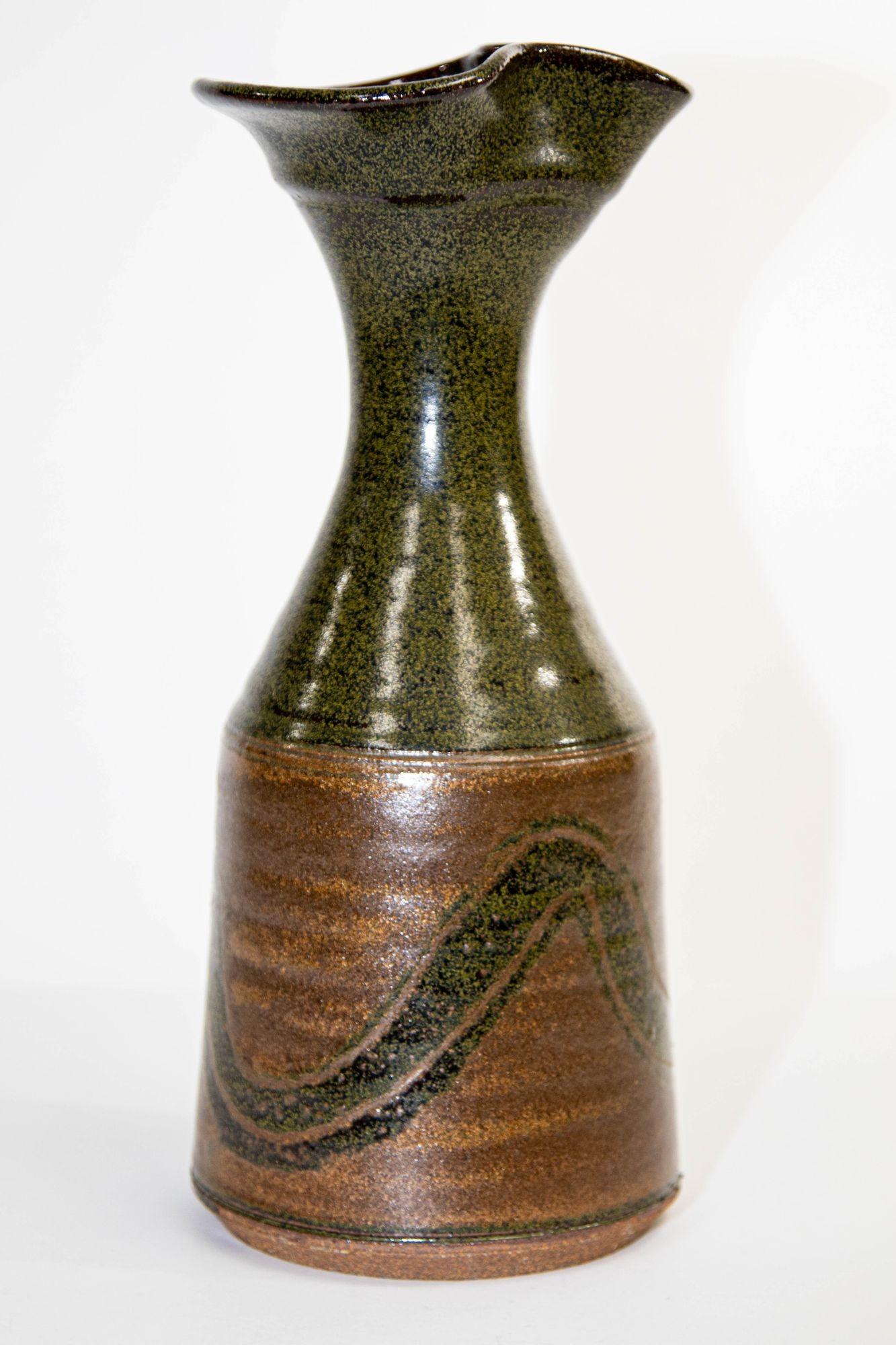 Vase en poterie de grès vintage de Studio California Design, années 1960 en vente 2