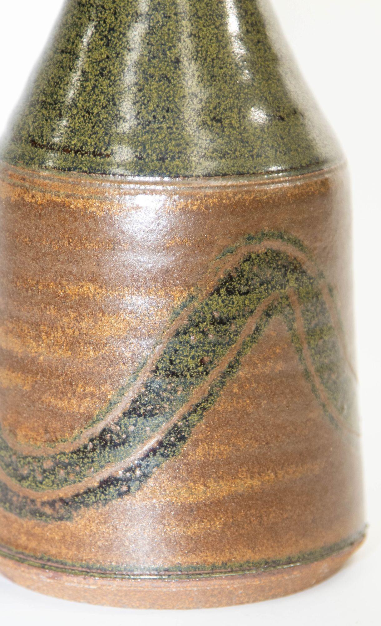 Vase en poterie de grès vintage de Studio California Design, années 1960 en vente 3