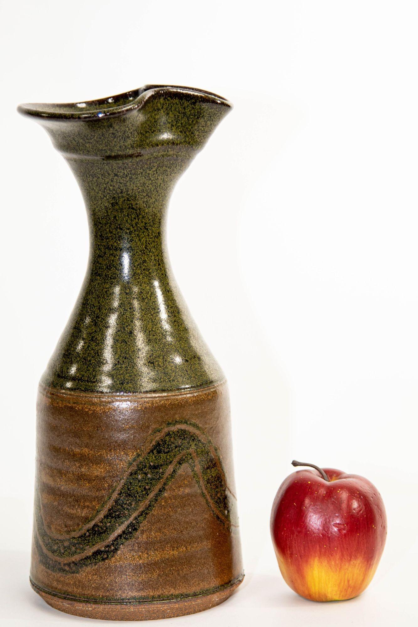Vase en poterie de grès vintage de Studio California Design, années 1960 en vente 4