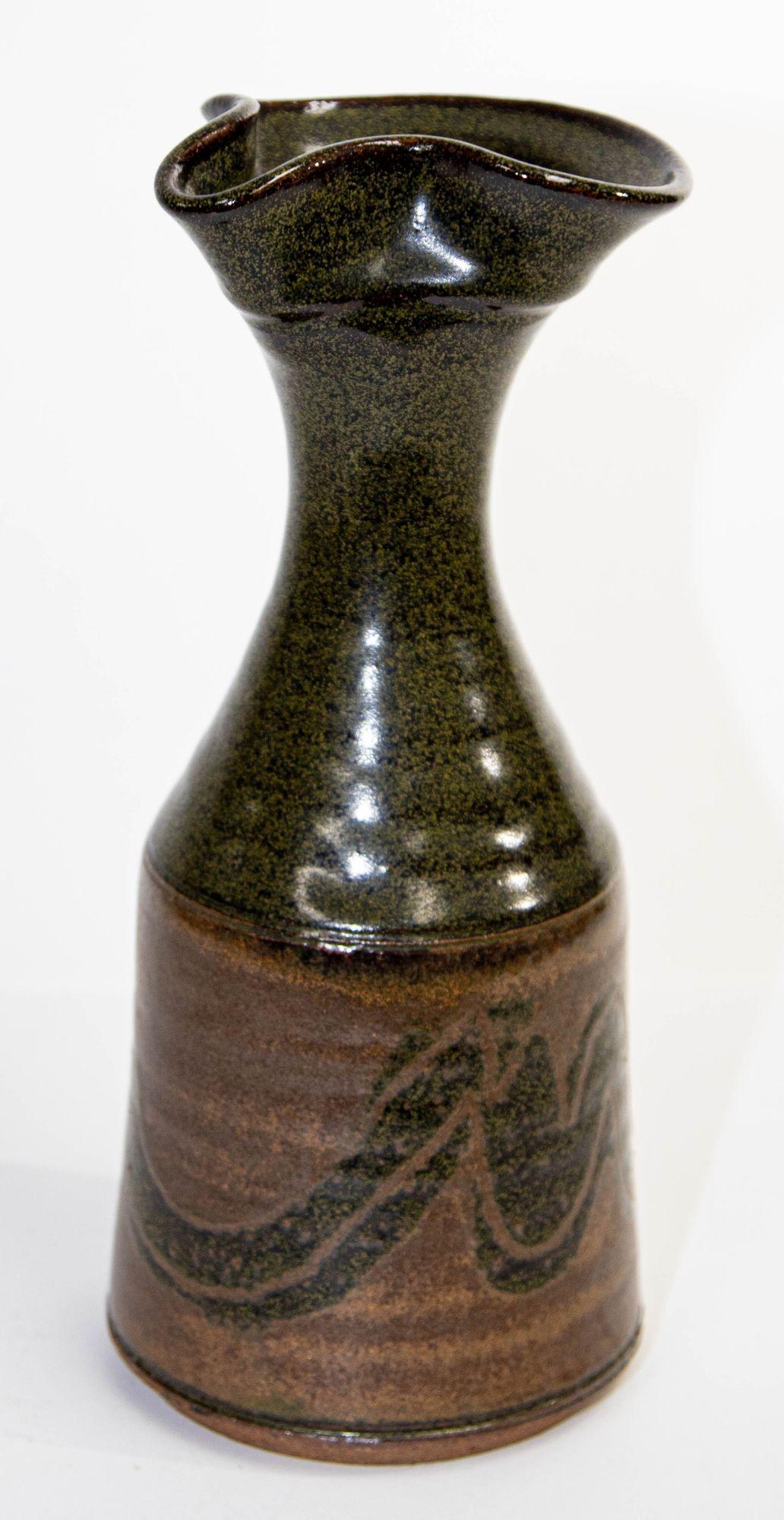 Vase en poterie de grès vintage de Studio California Design, années 1960 en vente 5