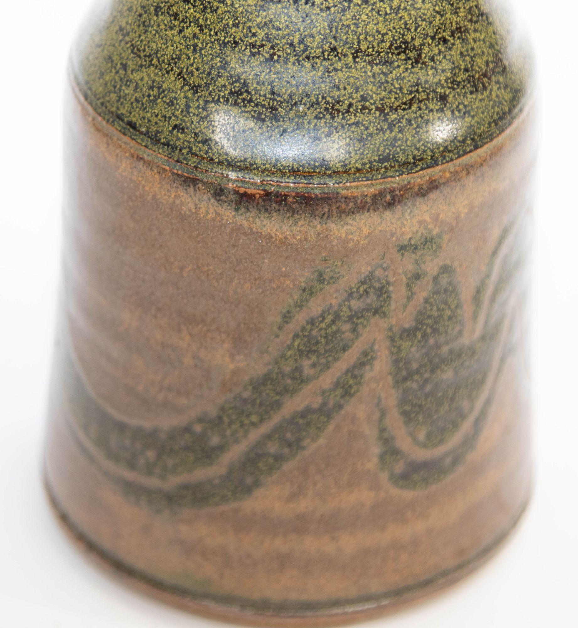 Mid-Century Modern Vase en poterie de grès vintage de Studio California Design, années 1960 en vente