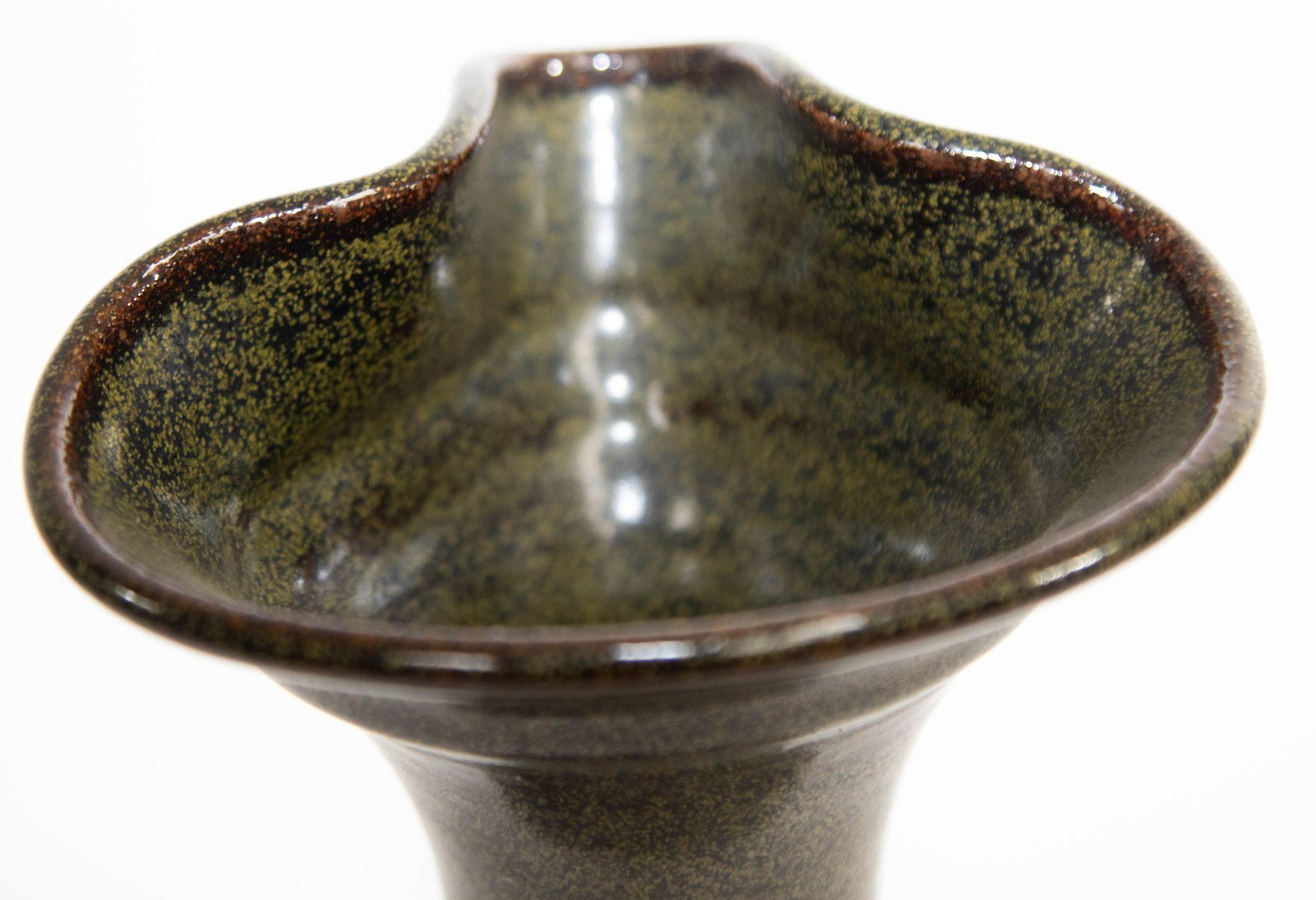 Fait main Vase en poterie de grès vintage de Studio California Design, années 1960 en vente