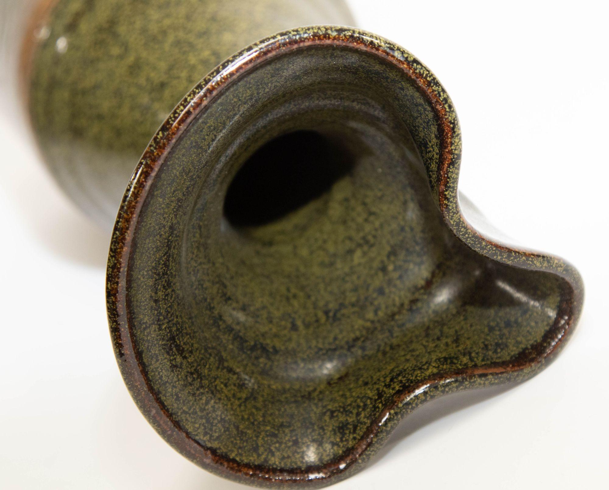 Céramique Vase en poterie de grès vintage de Studio California Design, années 1960 en vente