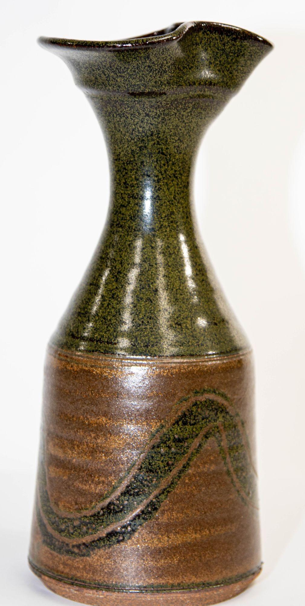 Vase en poterie de grès vintage de Studio California Design, années 1960 en vente 1