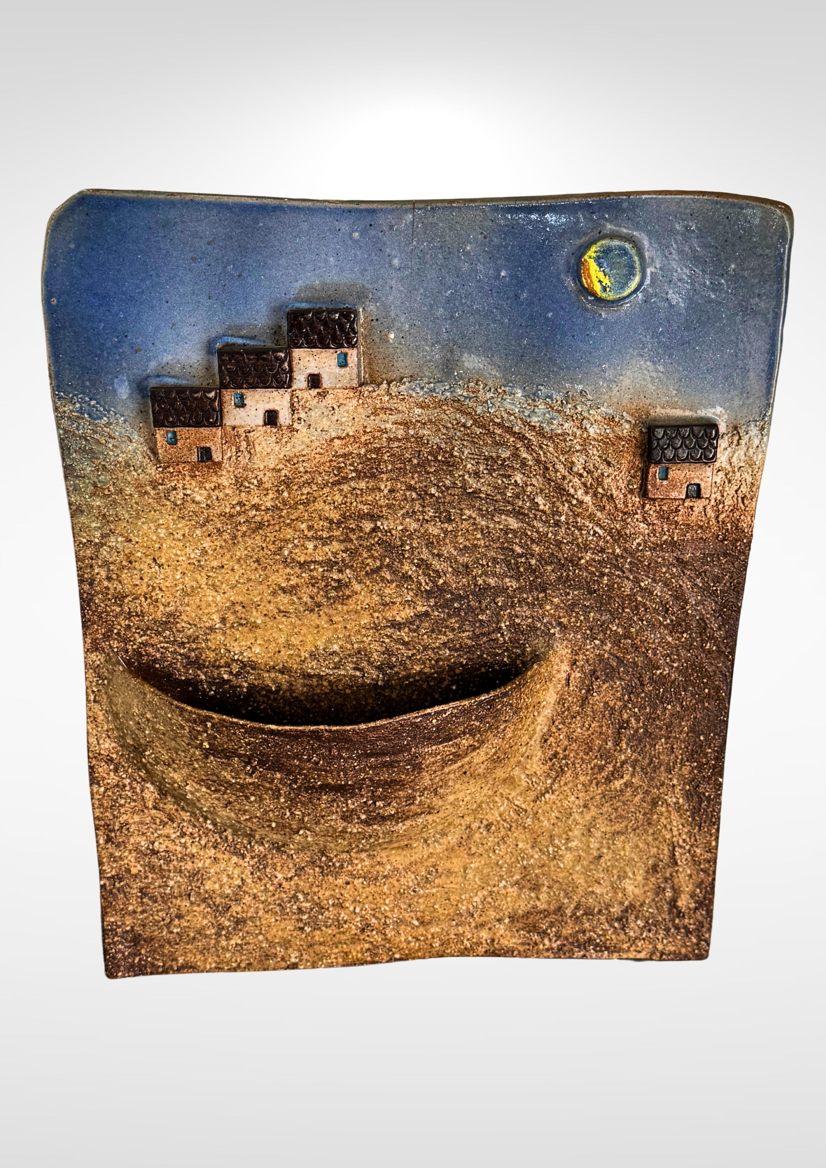 Smaltato Studio Studio A in ceramica Stoneware Grande vaso da appendere a parete firmato in vendita