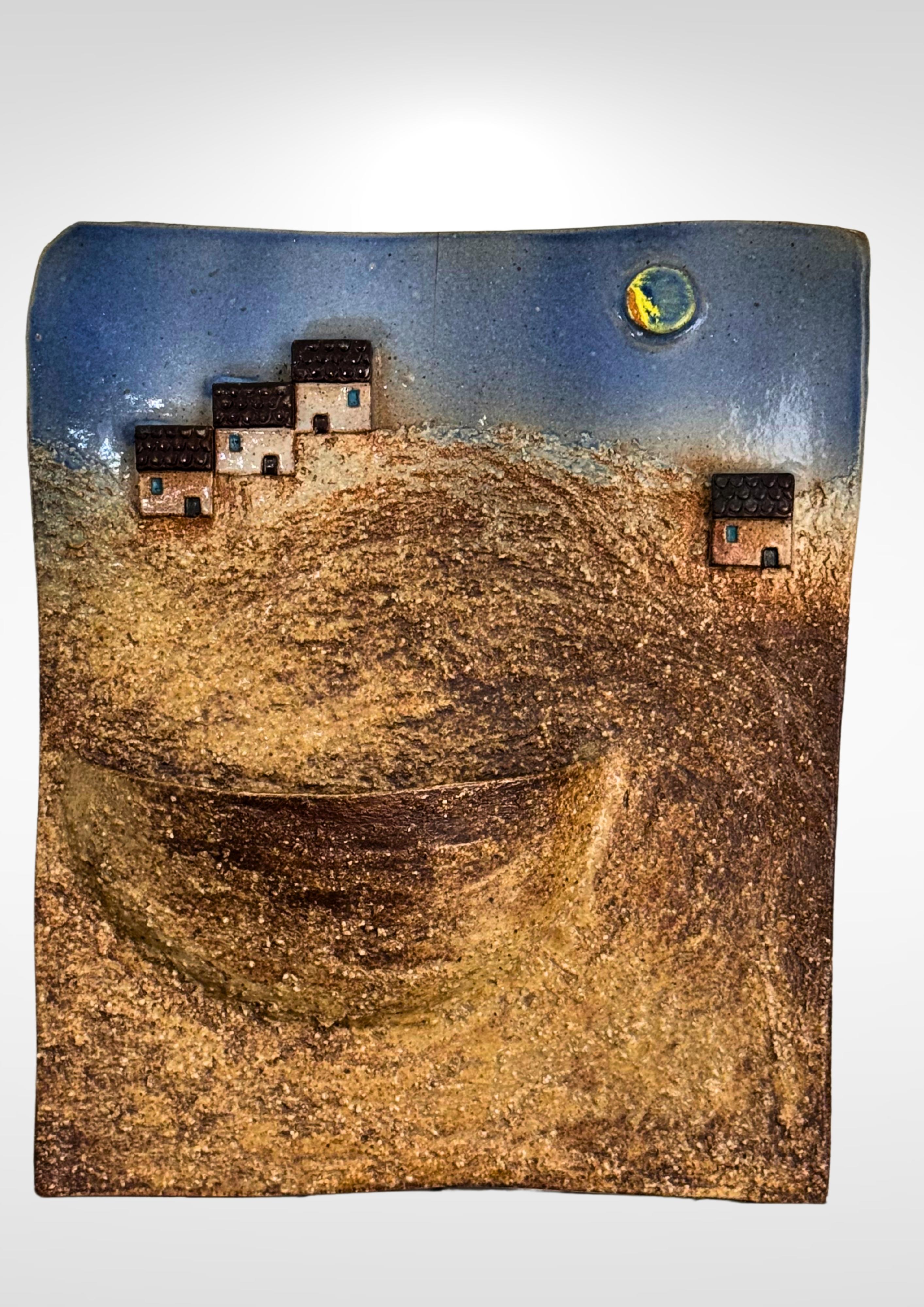 XX secolo Studio Studio A in ceramica Stoneware Grande vaso da appendere a parete firmato in vendita