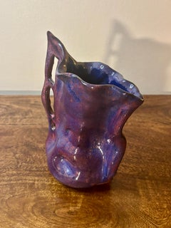 Vintage Studio Ceramic Vase by David Changar, Signed 2011 NYC