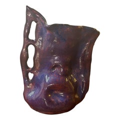Vintage Studio Ceramic Vase by David Changar, Signed 2011 NYC