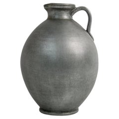 Vaso vintage in ceramica di Studio A con manico, grande forma arrotondata, anni '60