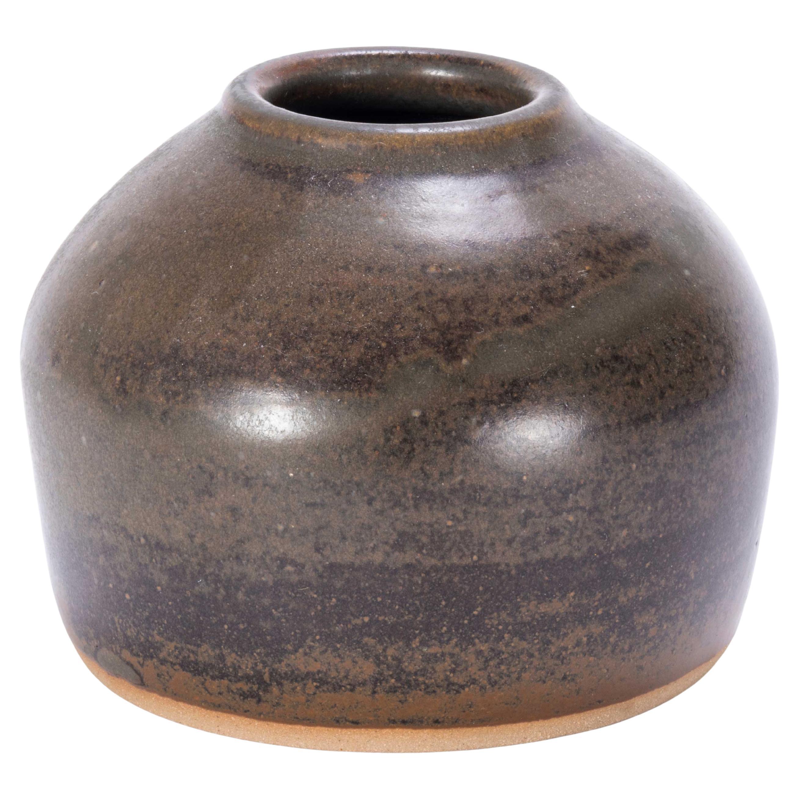 Vintage Studio Keramik-Keramik-Knospenvase – natürliche Erdglasur