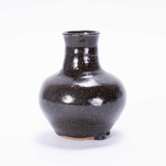Vintage Studio Ceramics Organic Stem Vase - Dark Earth Glaze