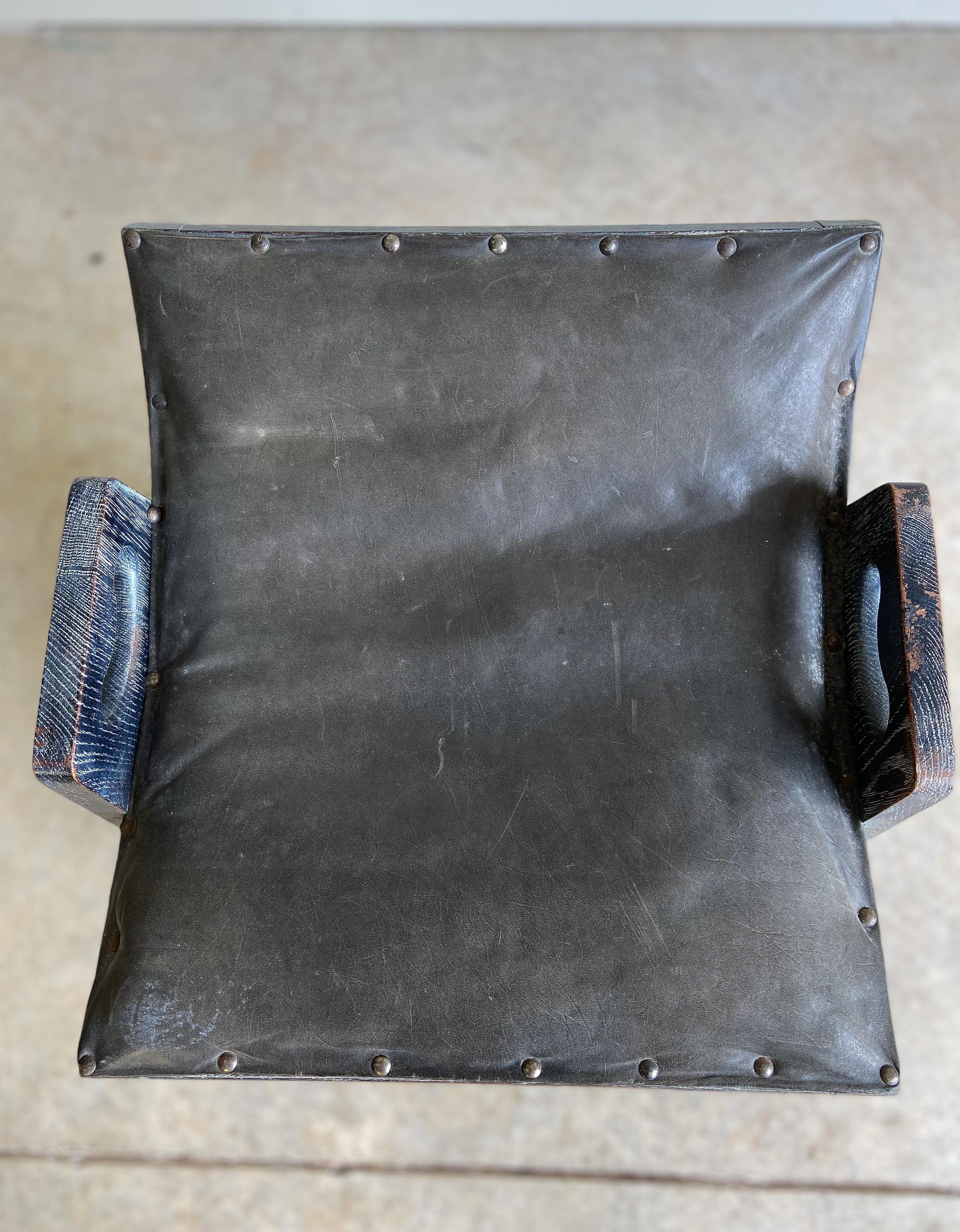 20th Century Vintage Studio Craft Cerused Ebonized Oak Vanity Chair