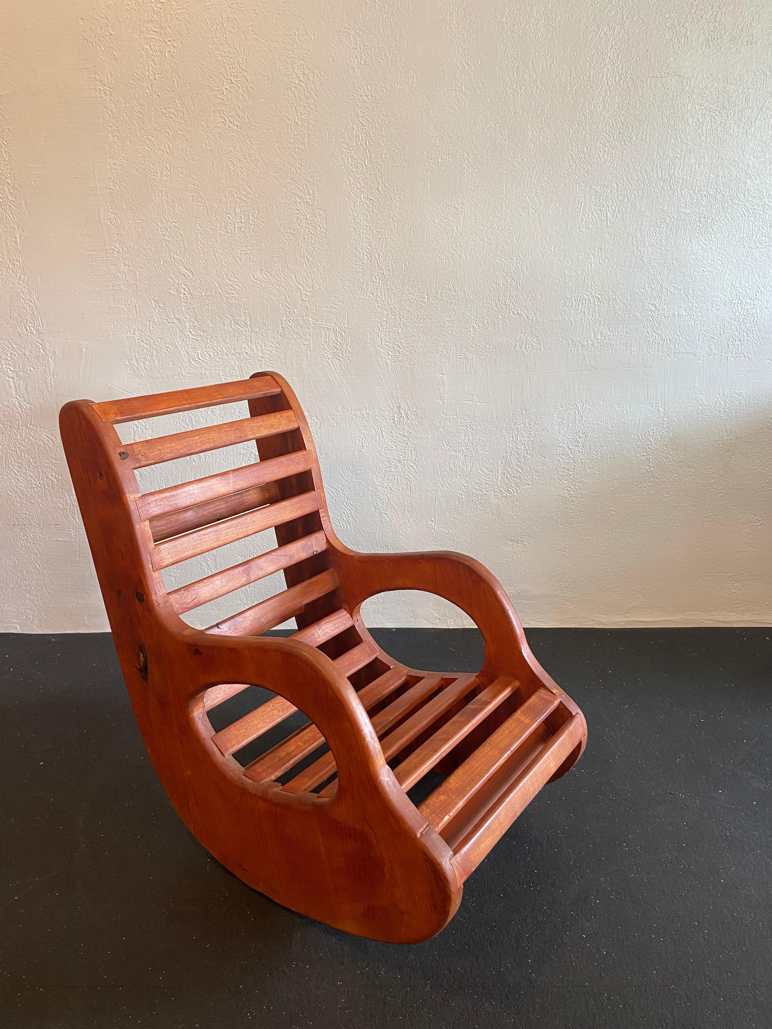 Late 20th Century Studio Craft Organic-Form Rocking Chair For Sale