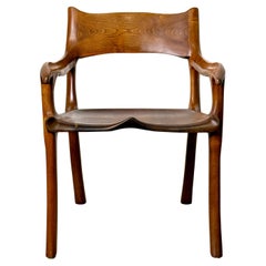 Vintage Studio Craft Silla escultórica de nogal firmada Organic Modern Maloof Style