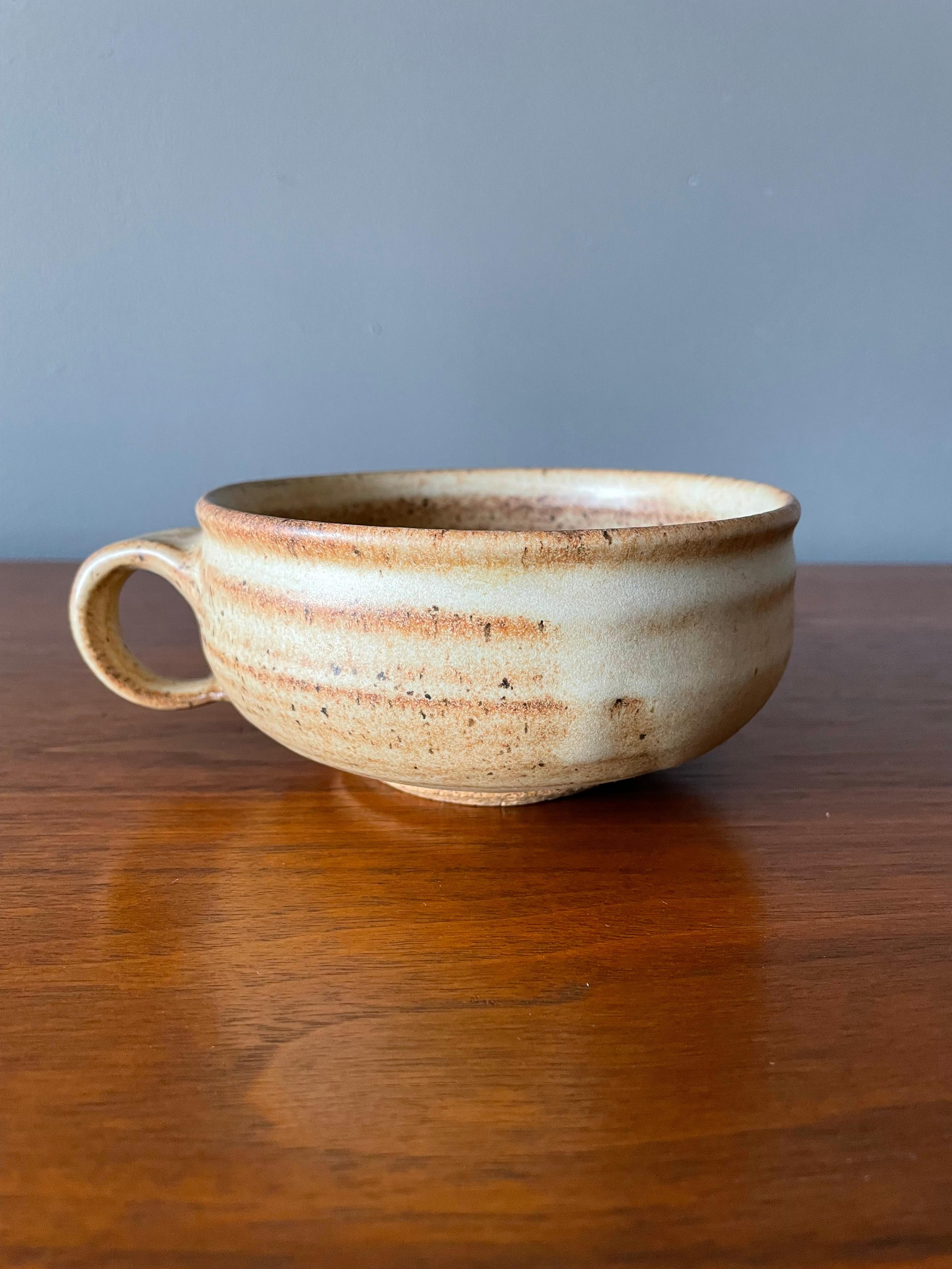 Mid-Century Modern Vintage Studio Crafted Ceramic Coffee Cup