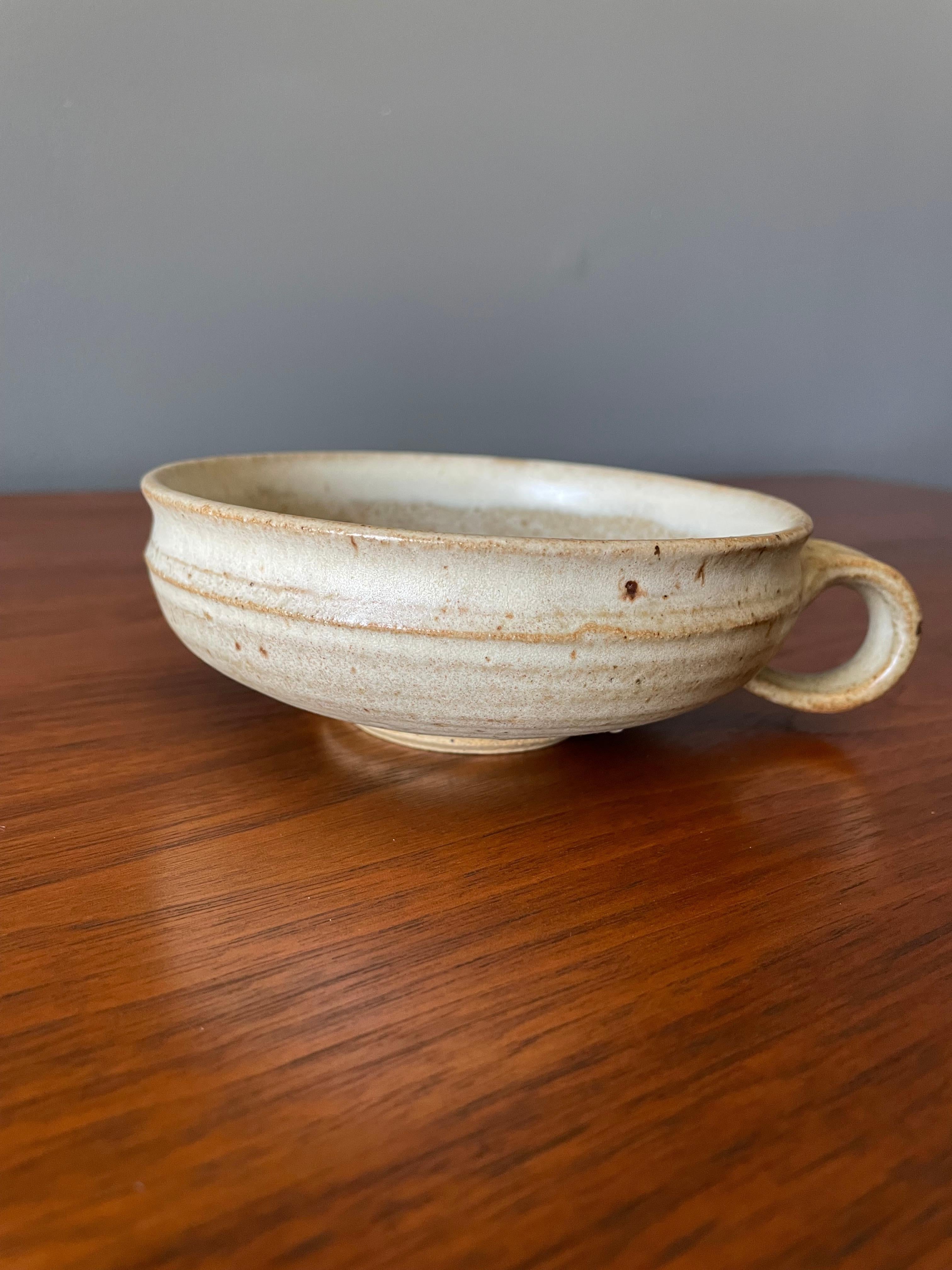 Glazed Vintage Studio Crafted Ceramic Coffee Mug circa 1970s