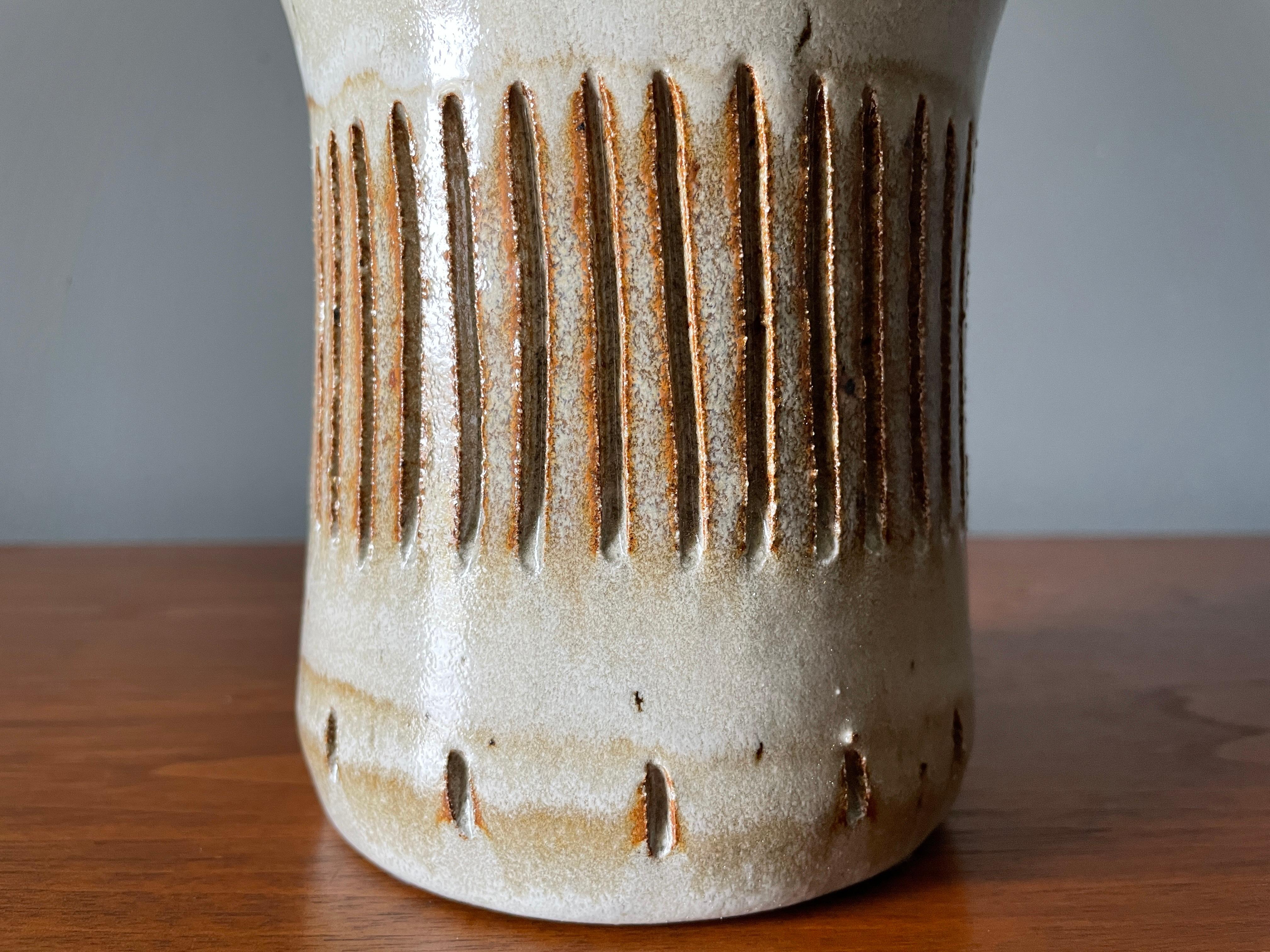 Glazed Vintage Studio Crafted Ceramic Vase, circa 1980s