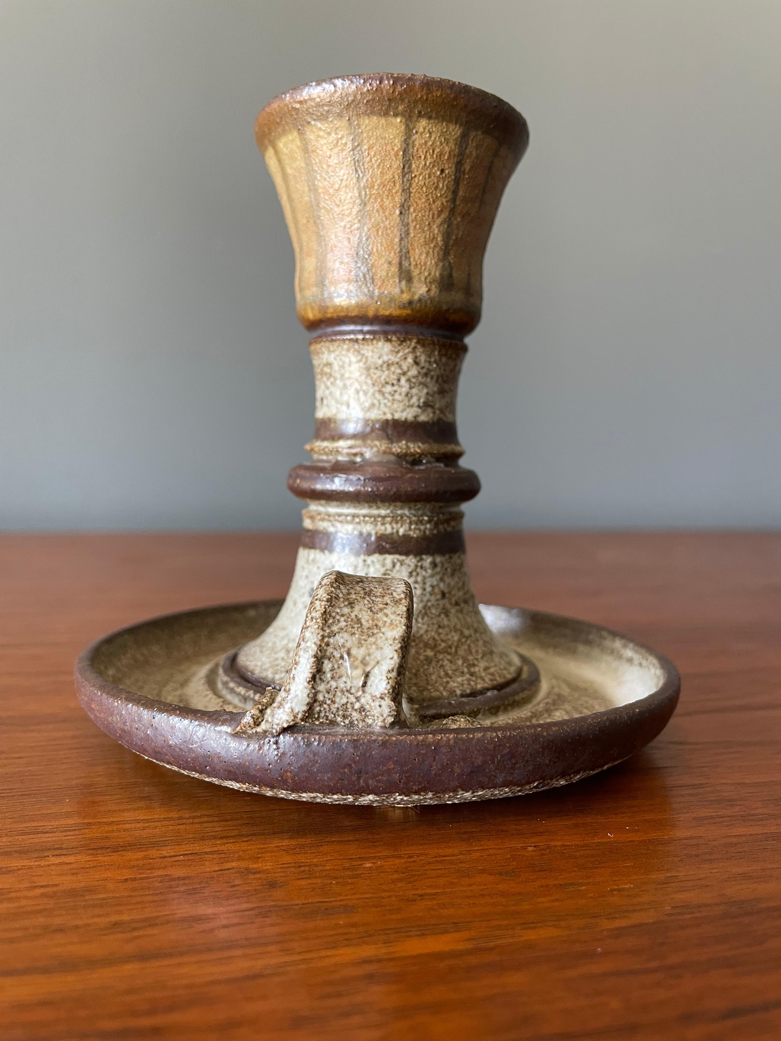 Vintage Studio Crafted Chamber Stick Candle Holder, circa 1970s For Sale 1