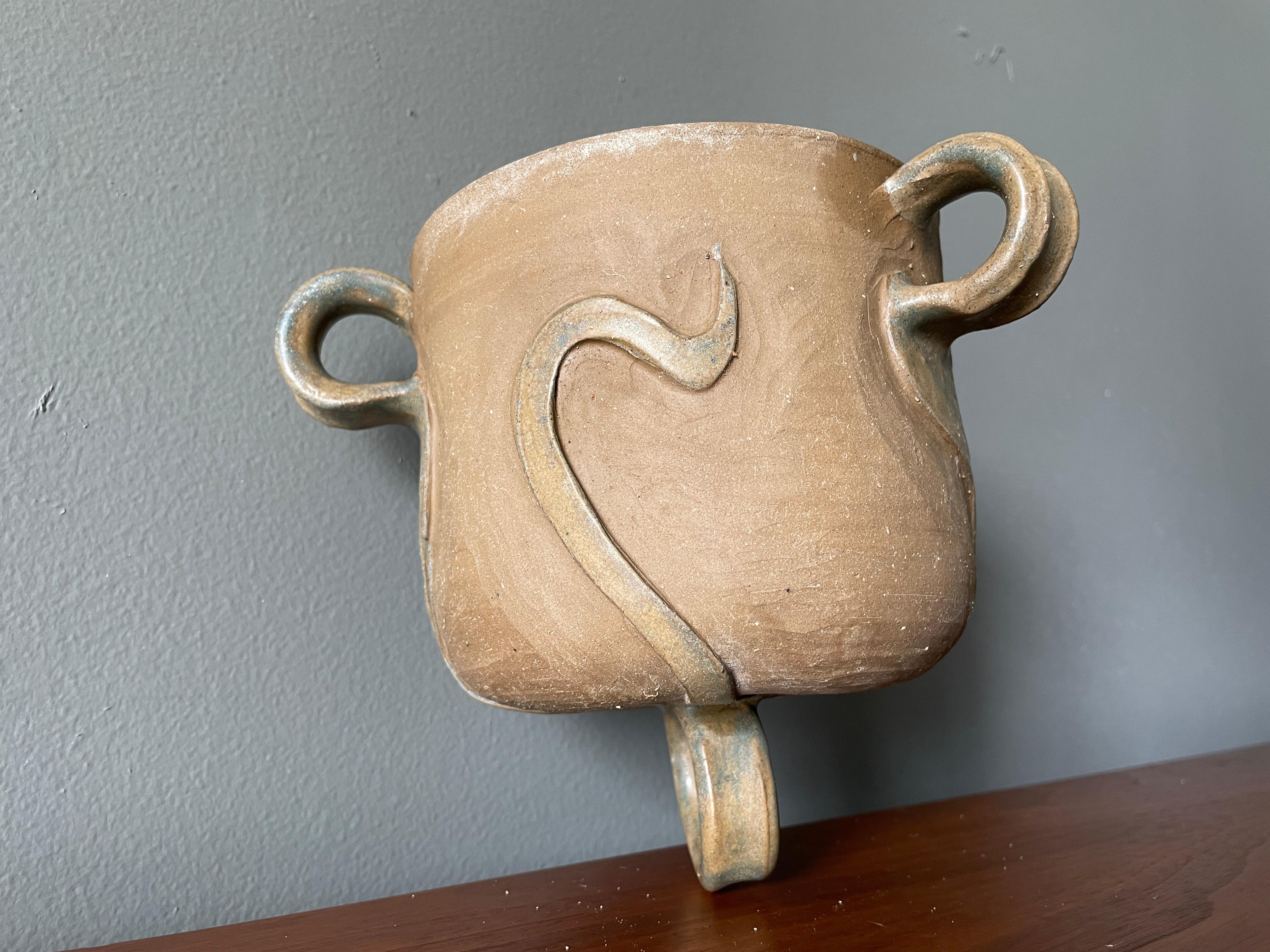 Vintage Studio Crafted Hanging Ceramic Planter by Pat Helmuth circa 1970s  2