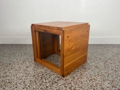 Vintage Studio Crafted Solid Oak Cube of Nesting Tables