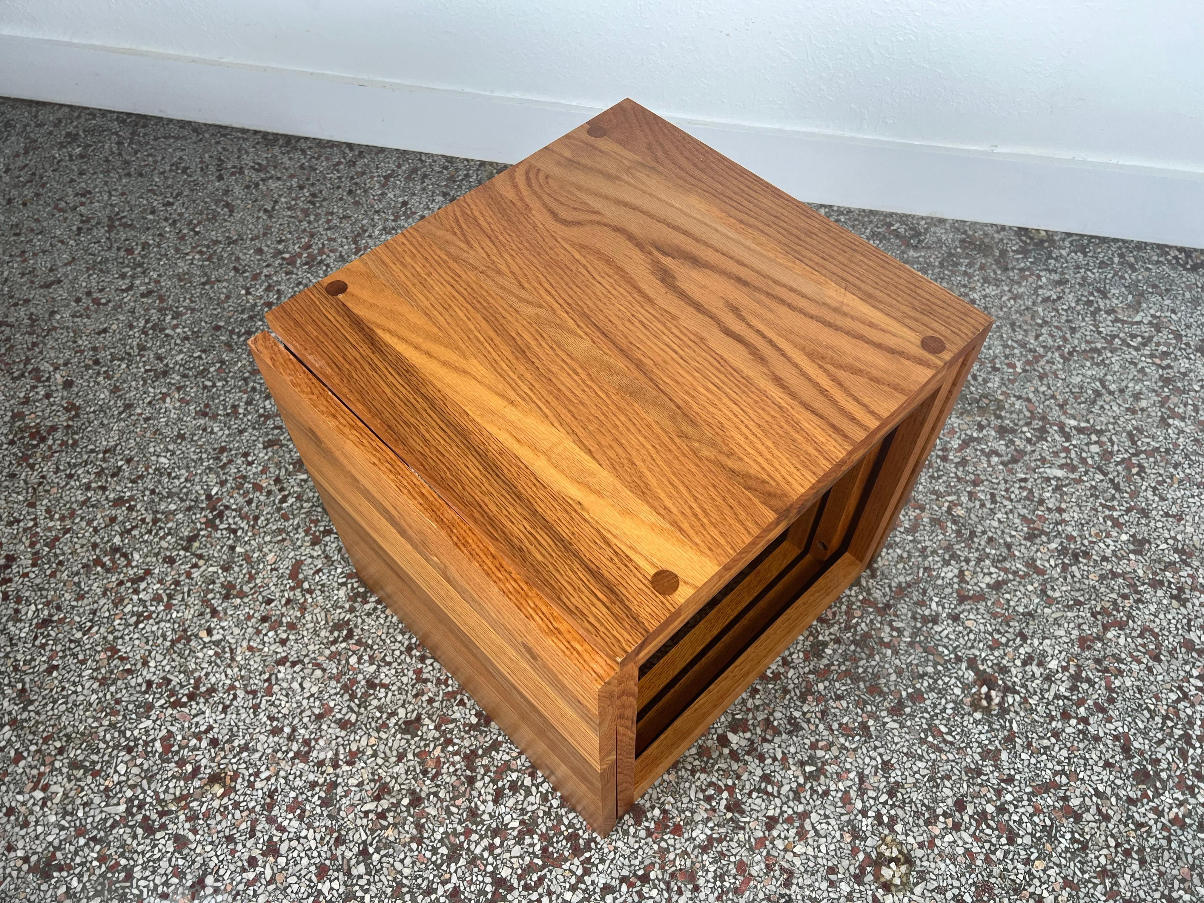 20th Century  Vintage Studio Crafted Solid Oak Cube of Nesting Tables For Sale