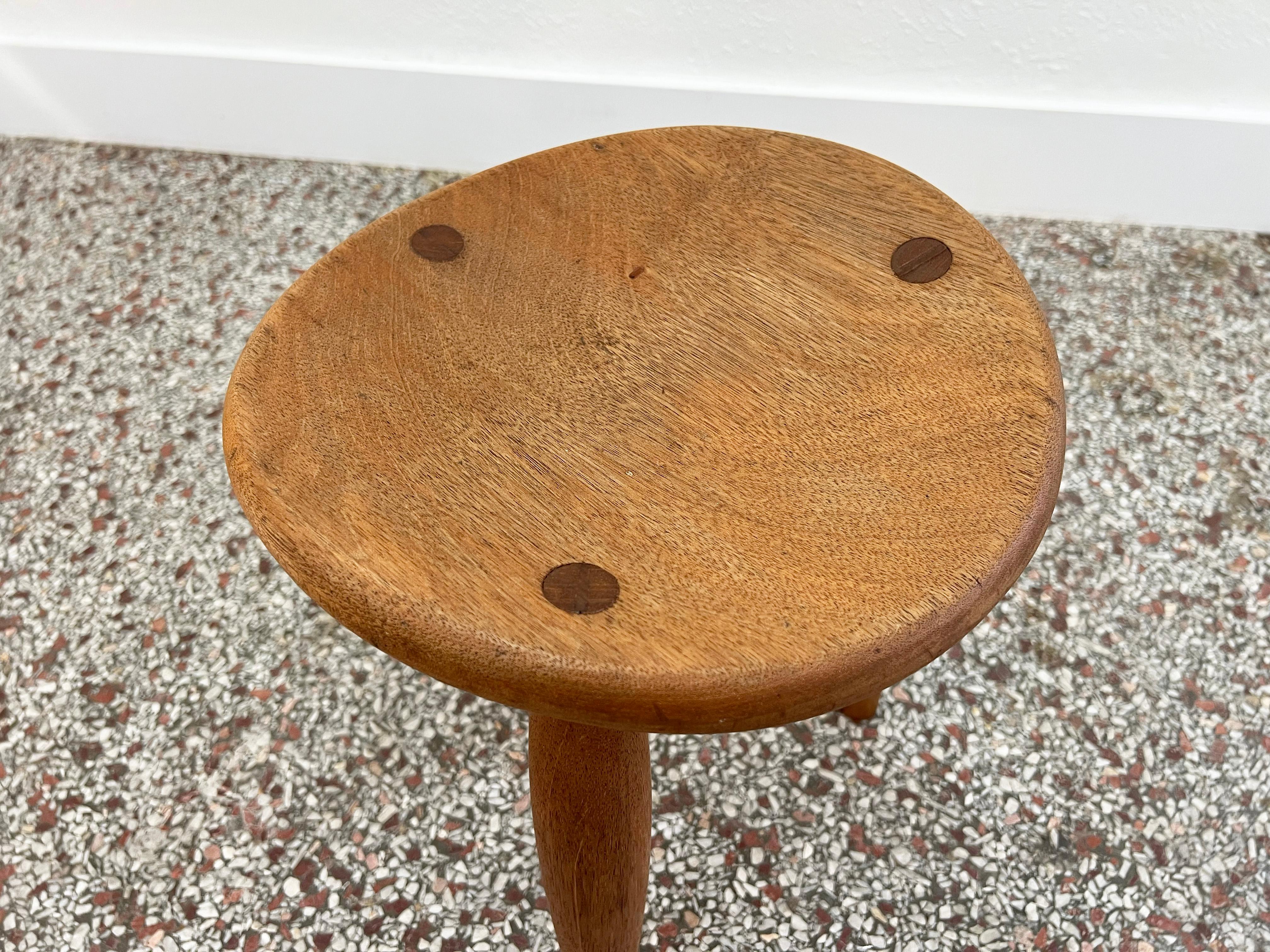 round oak stool