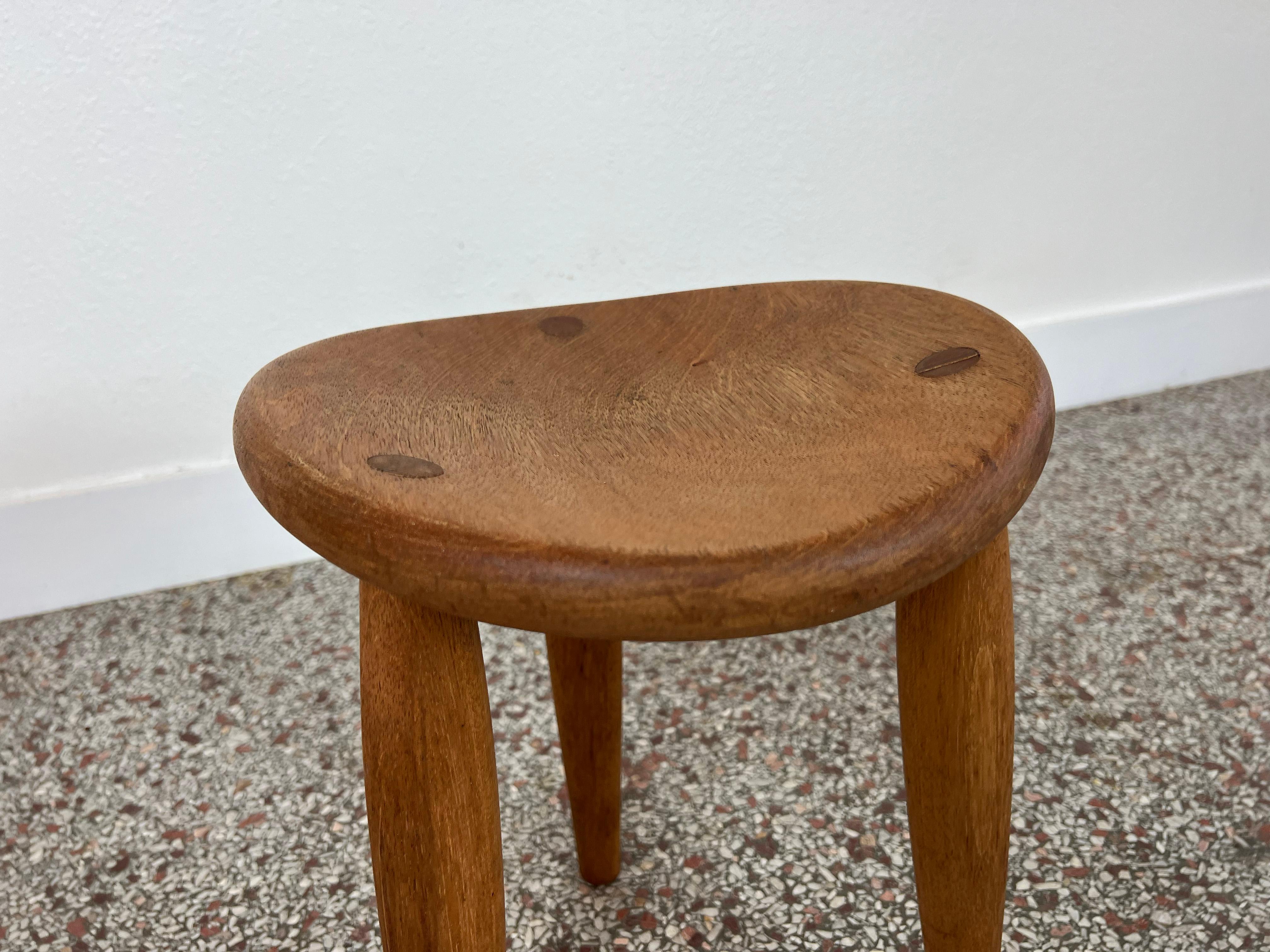 vintage oak stool