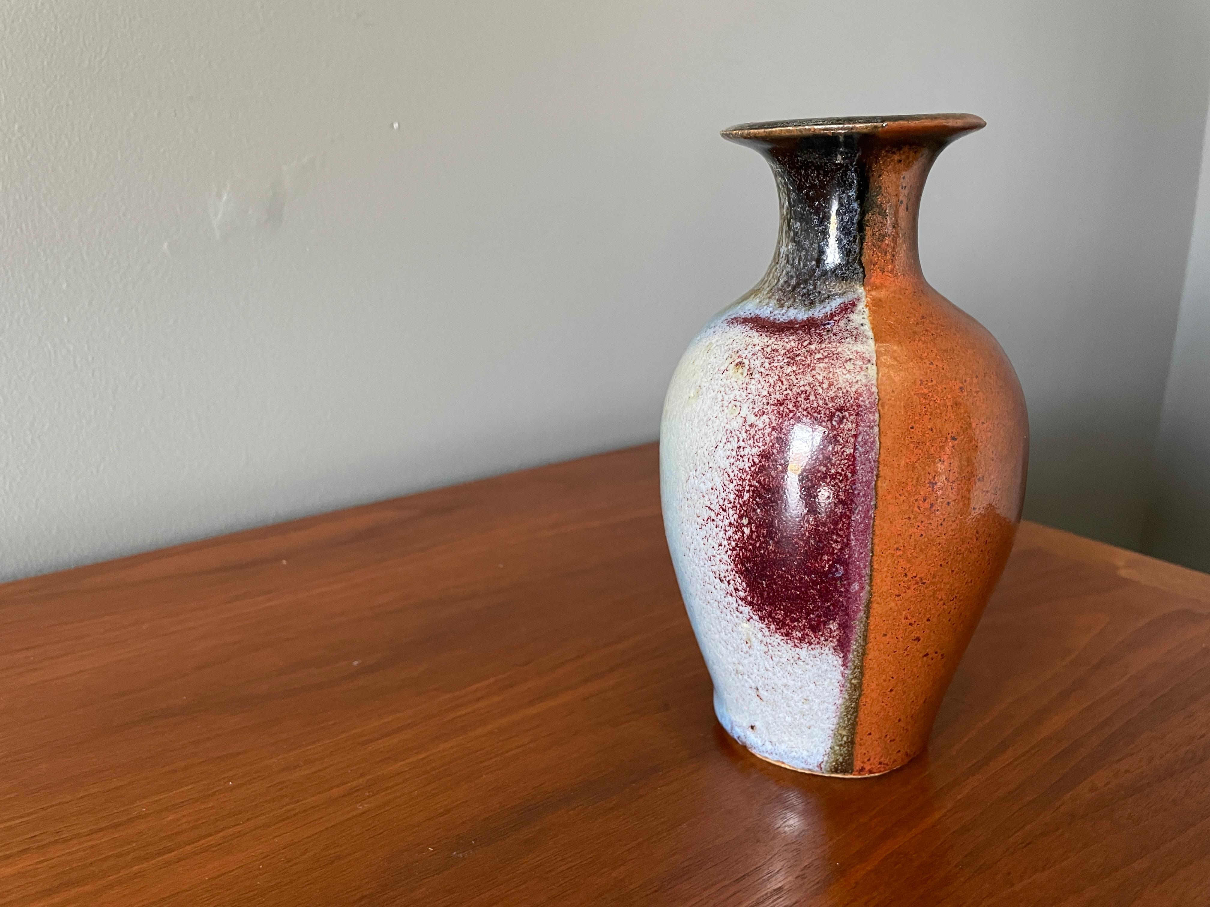 Vintage studio crafted vase. Beautiful shape and glazing.