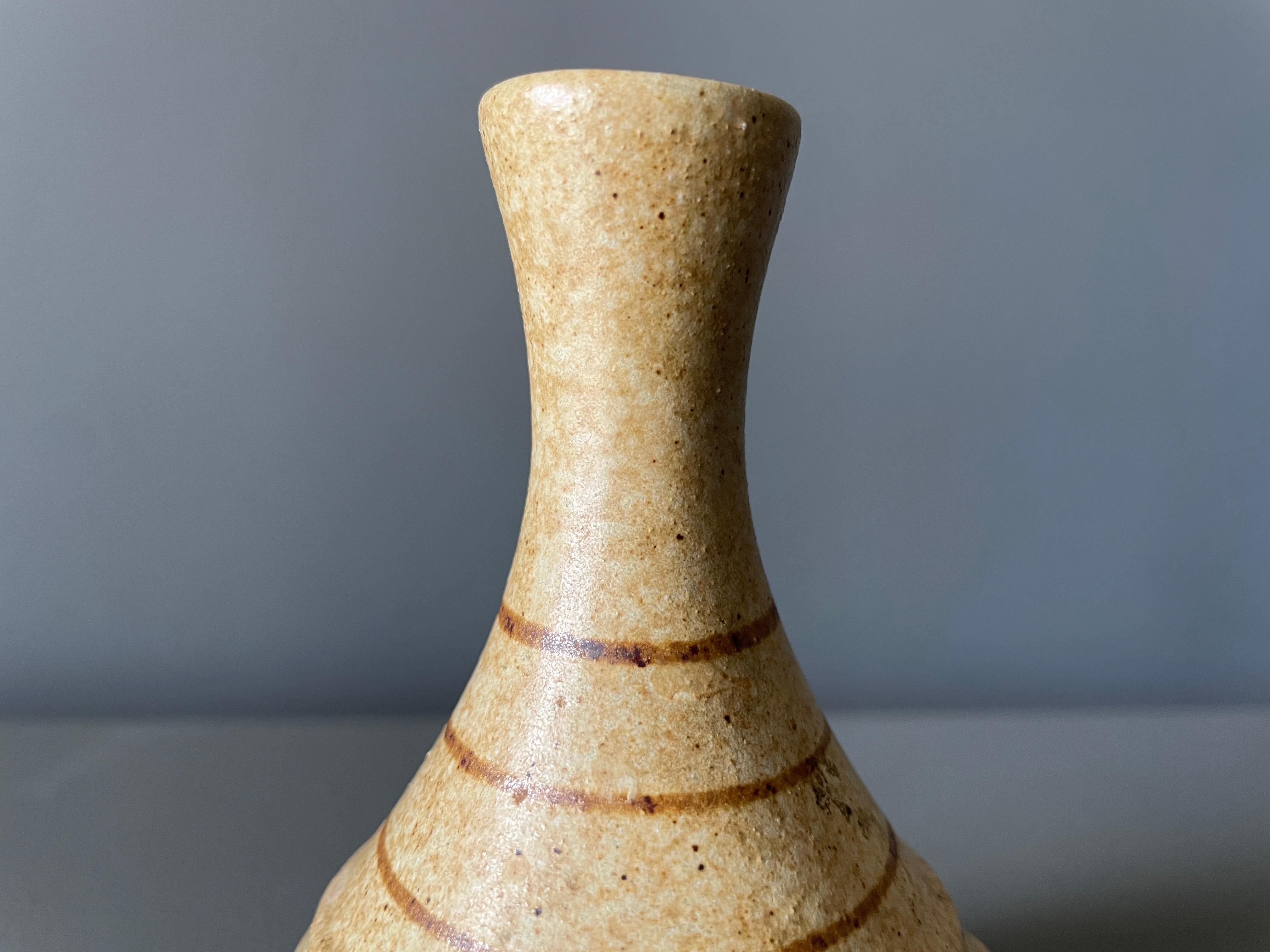 Glazed Vintage Studio Crafted Weed Pot Bud Vase circa 1960s