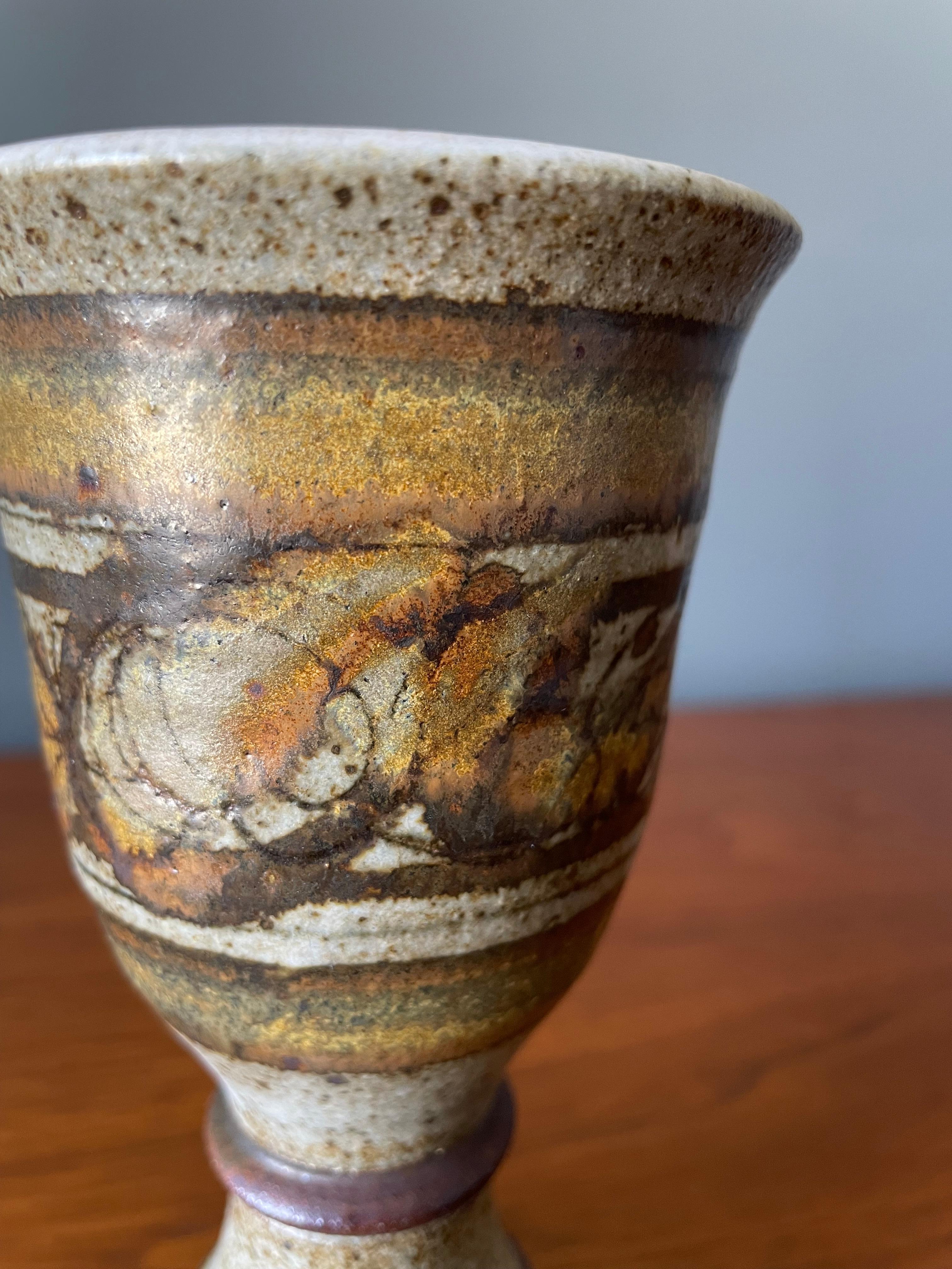 Mid-Century Modern Vintage Studio Crafted Wine Chalice, circa 1970s