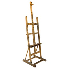 Vintage Studio Easel, English, Beech, Artist's Stand, Adjustable, circa 1970