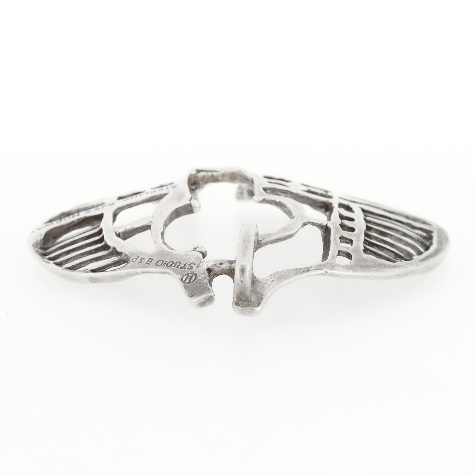 Vintage Studio Else & Paul Scandanavian Modern Sterling Silber Halskette Anhänger im Angebot 6
