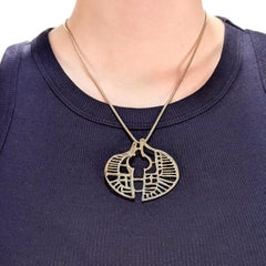 Vintage Studio Else & Paul Scandanavian Modern Sterling Silver Necklace Pendant