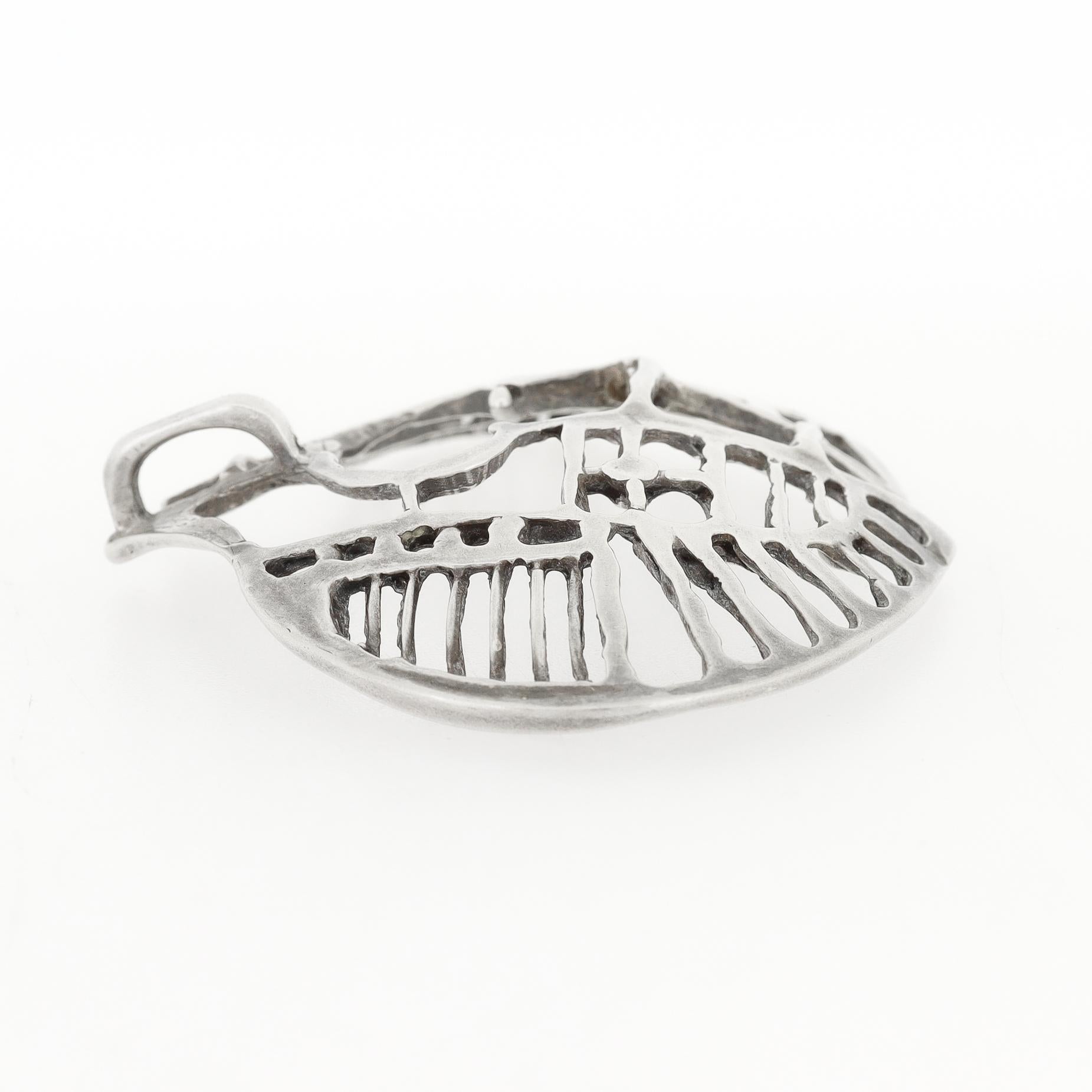 Vintage Studio Else & Paul Scandanavian Modern Sterling Silber Halskette Anhänger im Angebot 3