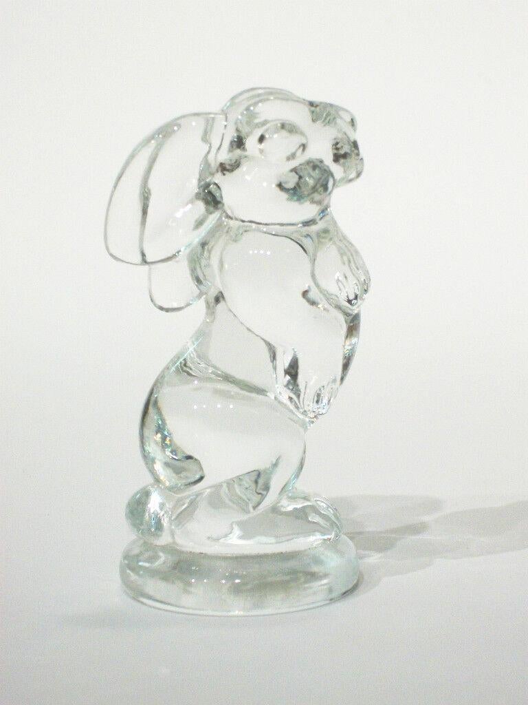 Russian Vintage Studio Glass Rabbit Figure Paper Weight, Russia, circa 1980s For Sale